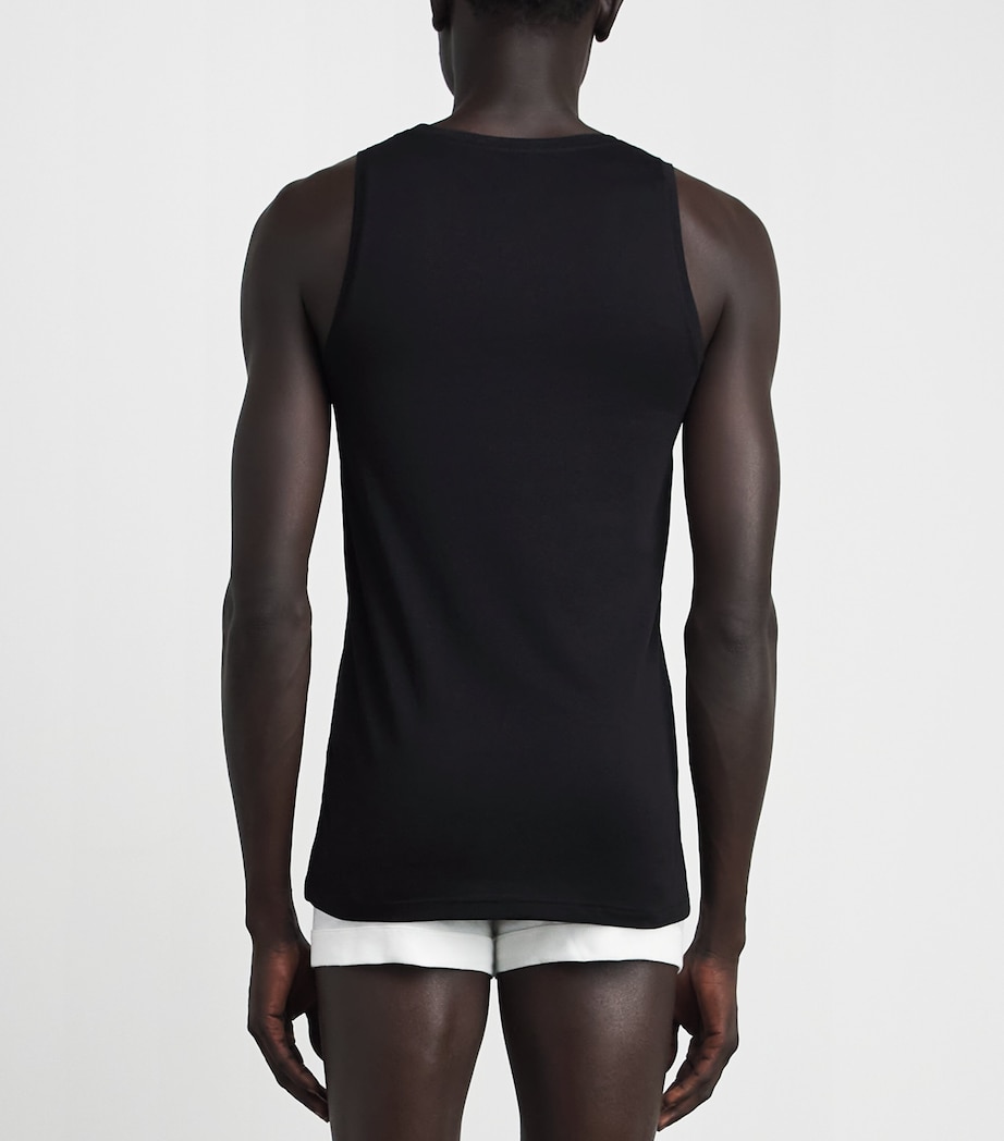 Falke Mens Egyptian Cotton Vest Black Image 3