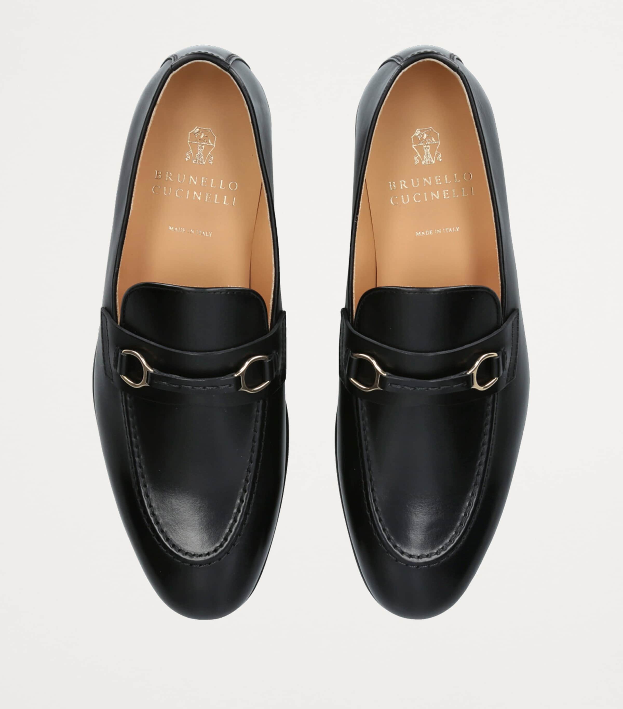 Leather Buckle Loafers BLACK Image 4