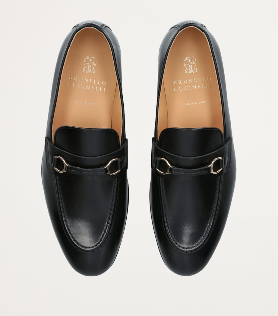 Leather Buckle Loafers BLACK Image 4