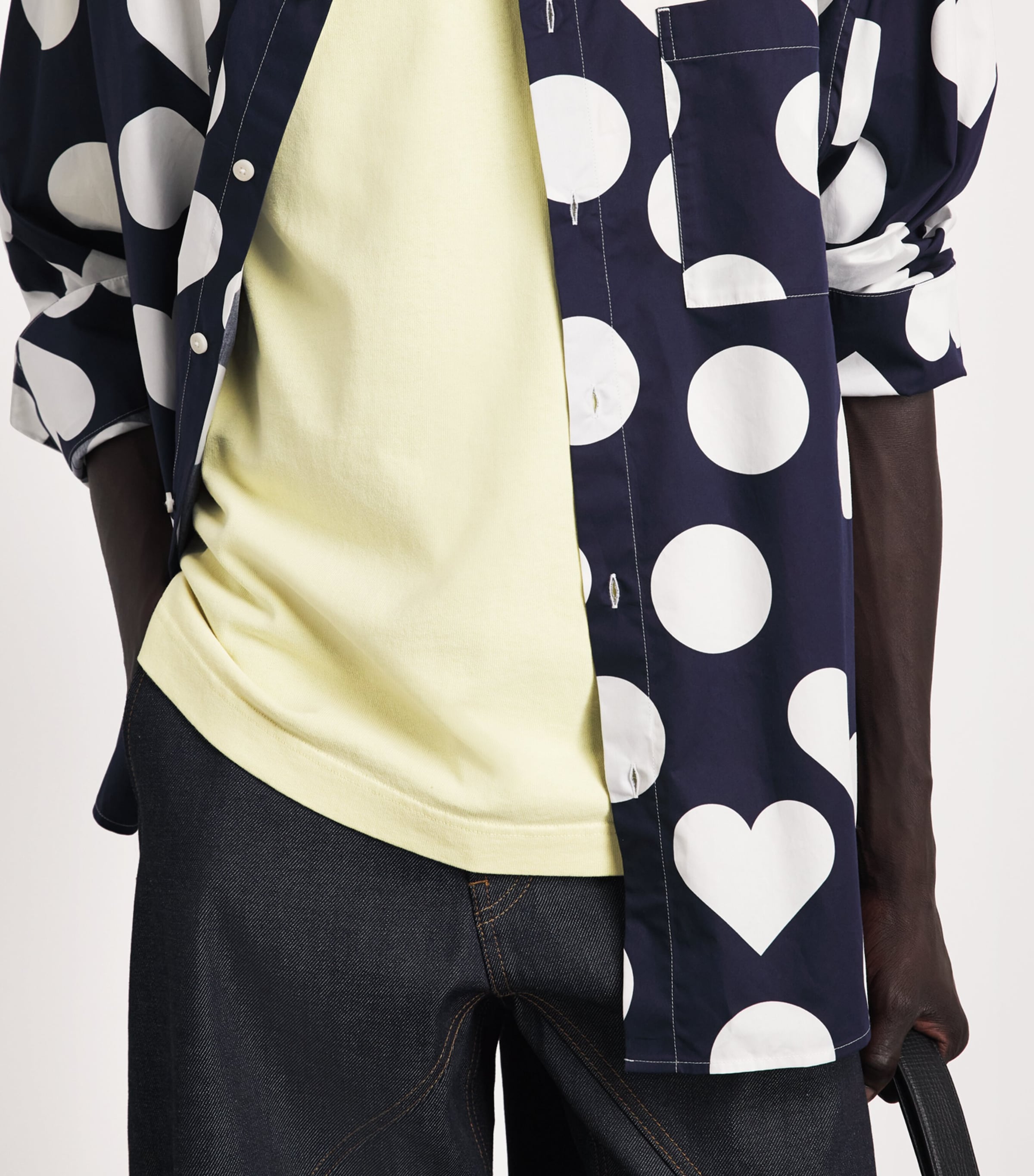 Jacquemus Mens Grosgrain Logo T-shirt Pale Yellow Image 3