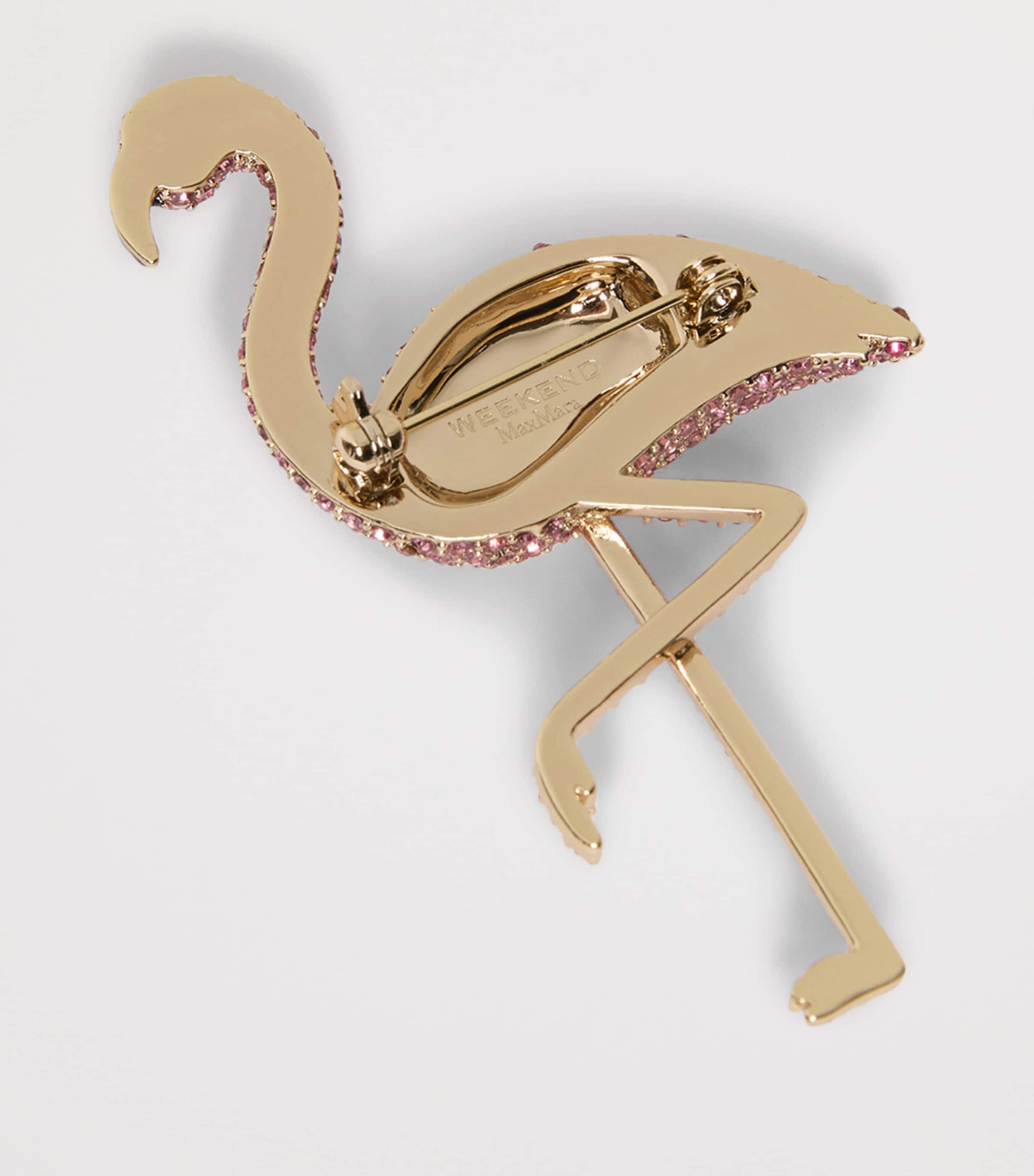 Weekend Max Mara Embellished Flamingo Brooch Antique Rose Image 3