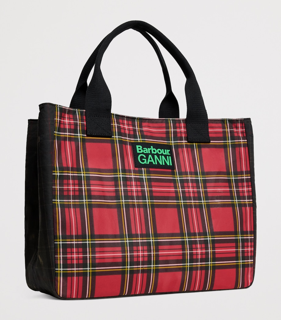 x GANNI Waxed Tartan Tote Bag CLSSC/RYL STWRT TRTN Image 3