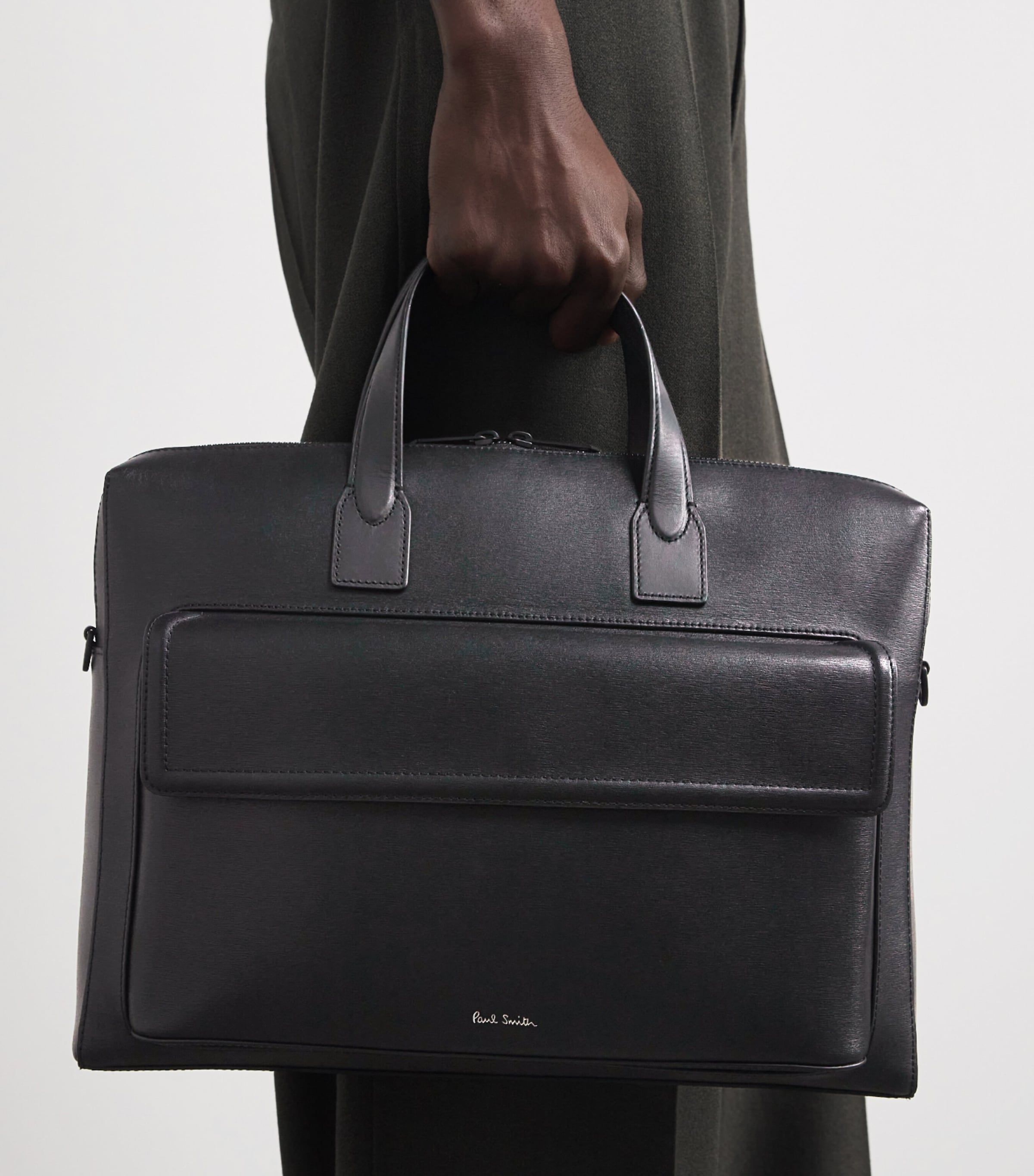 Leather Folio Bag BLACK Image 2