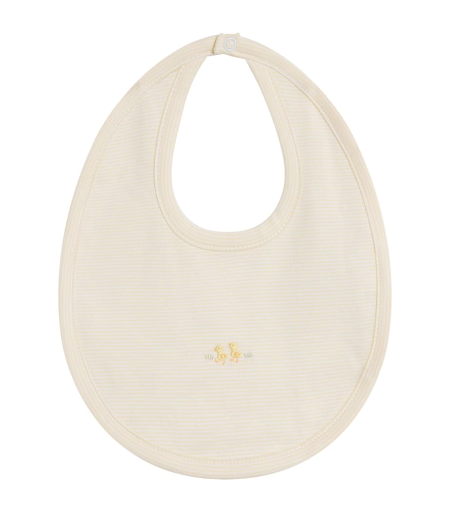 Pima Cotton Embroidered Duckling Bib K700YELLOW Image 1