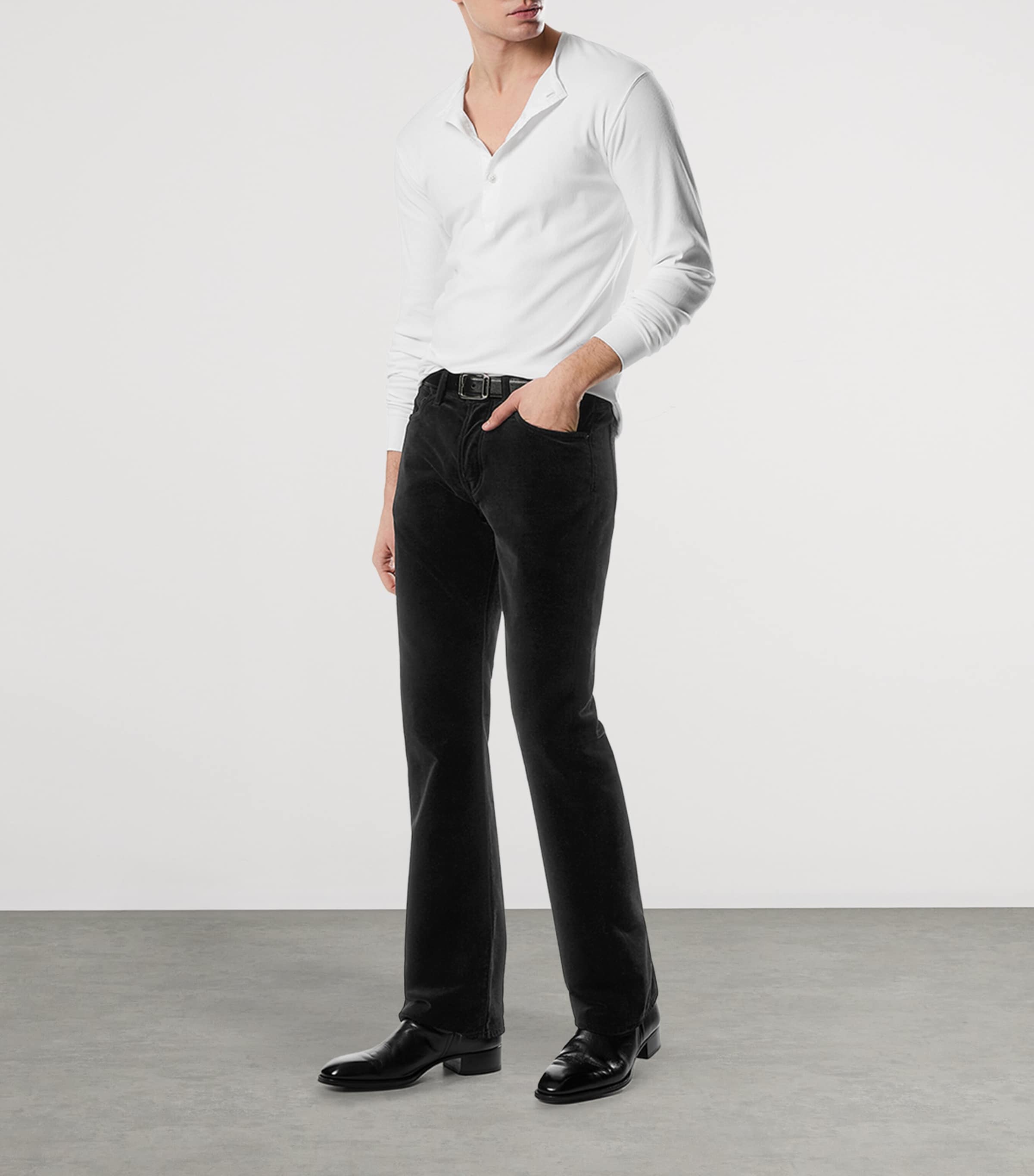 Leather Logo Buckle Belt 1N001 Image 3