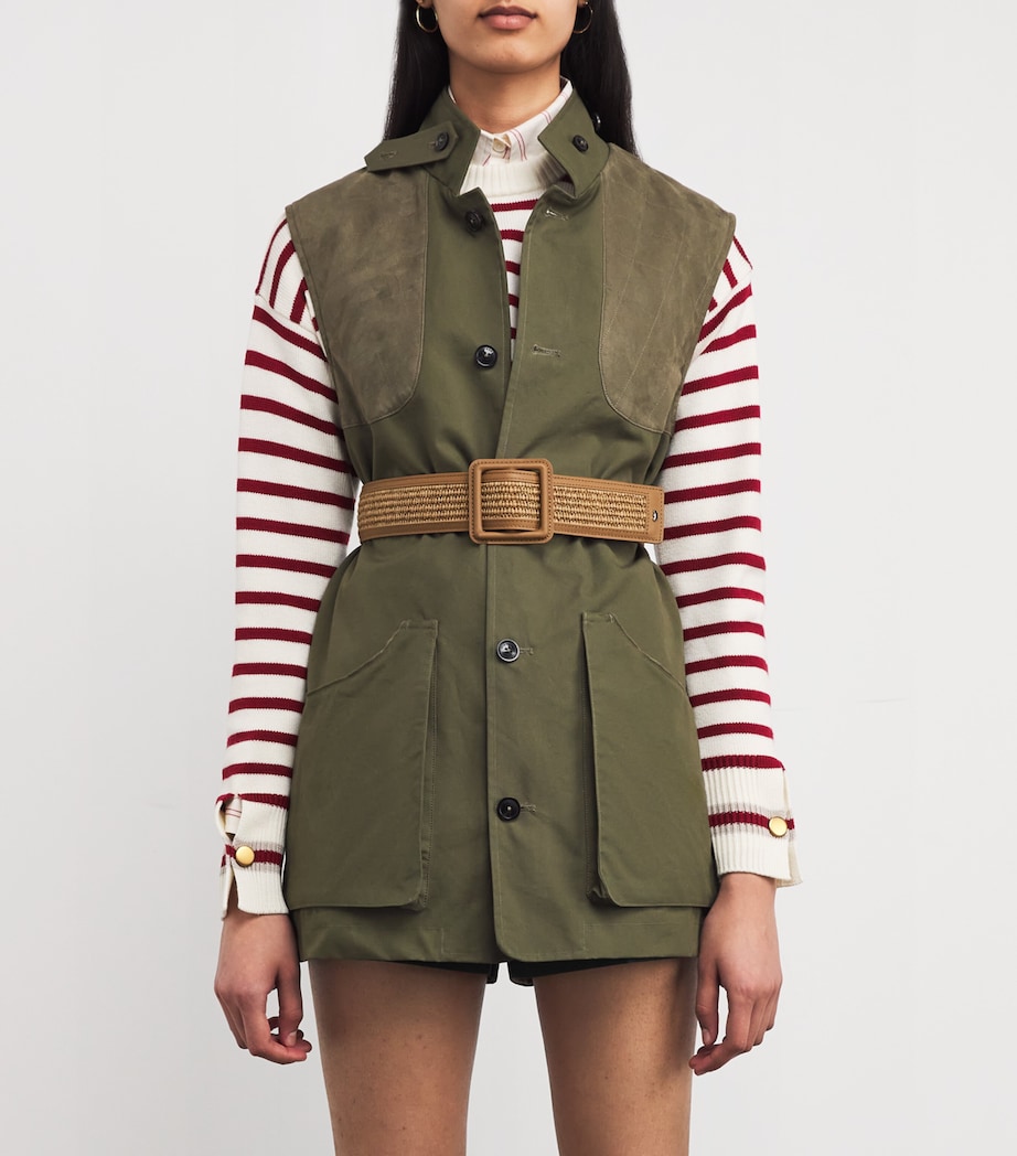 Weekend Max Mara Leather Braided-Trim Belt Tobacco Image 2