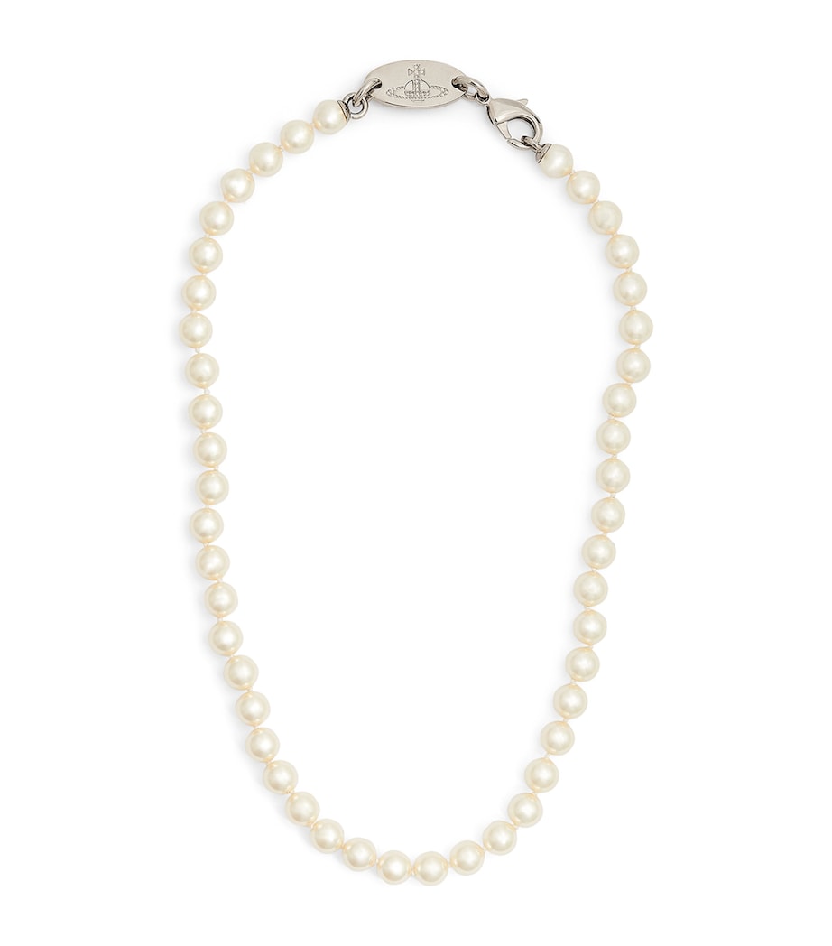 Faux Pearl Necklace P155- PLATNM/CRMPRL Image 1