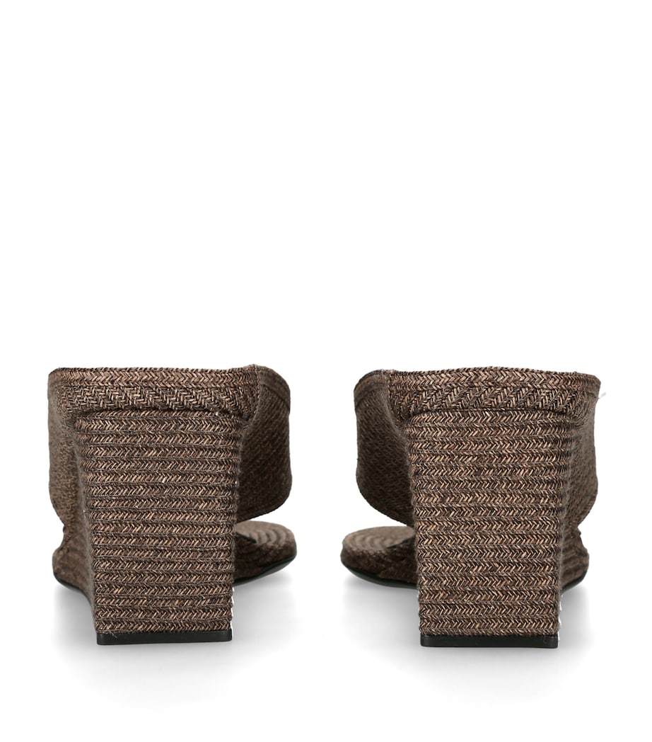 Alaïa Raffia Cube Wedge Sandals 75 Brown Image 2