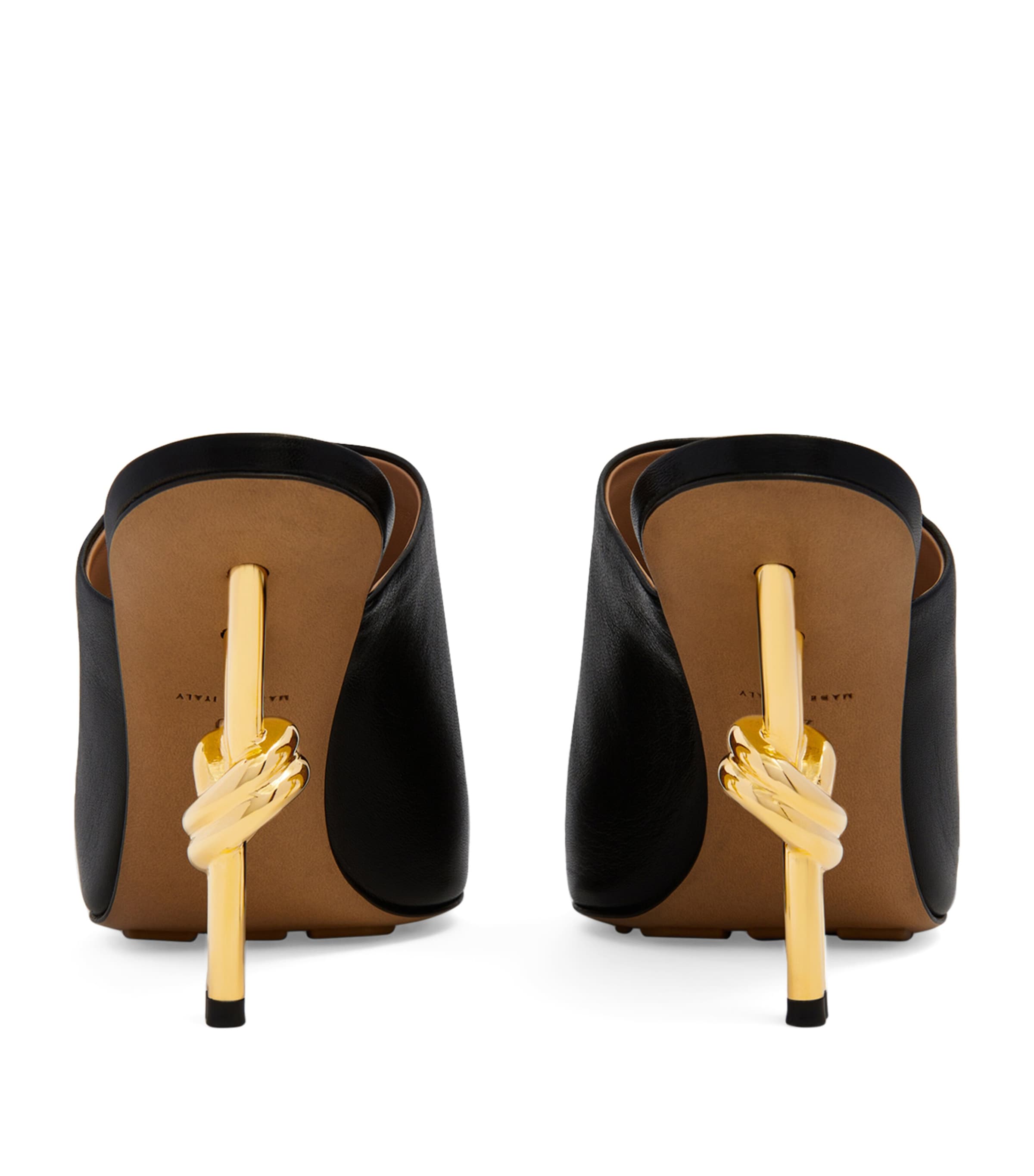 Leather Knot Mules 90 NERO/NERO Image 2