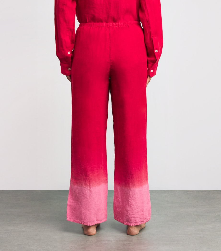 Linen Dip-Dye Pyjama Trousers RED/PINK Image 4