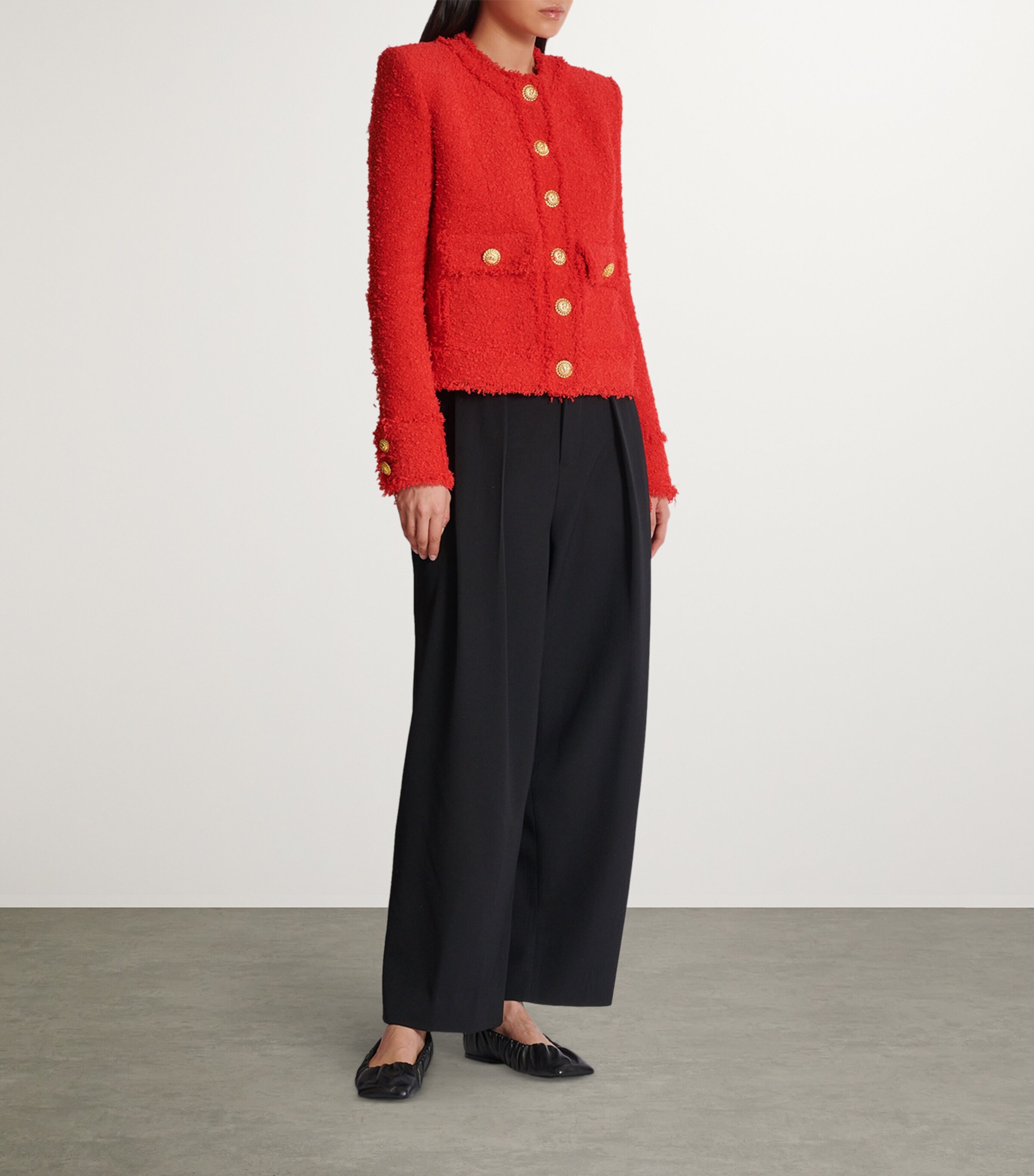 Tweed Cropped Jacket ROUGE Image 3