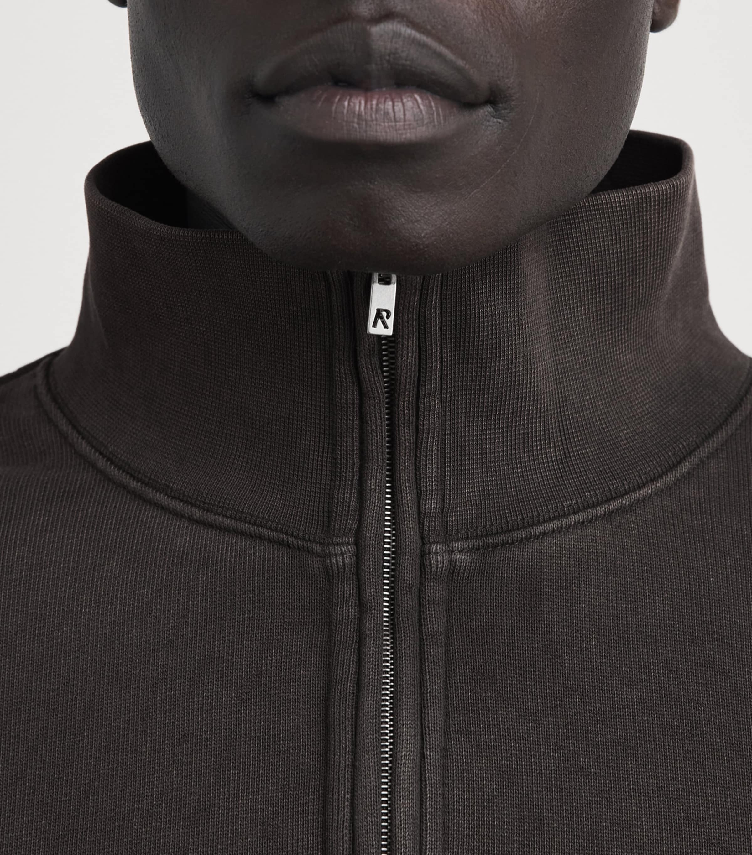 Represent Mens Cotton Initial Quarter-Zip Sweatshirt Coffee Image 3