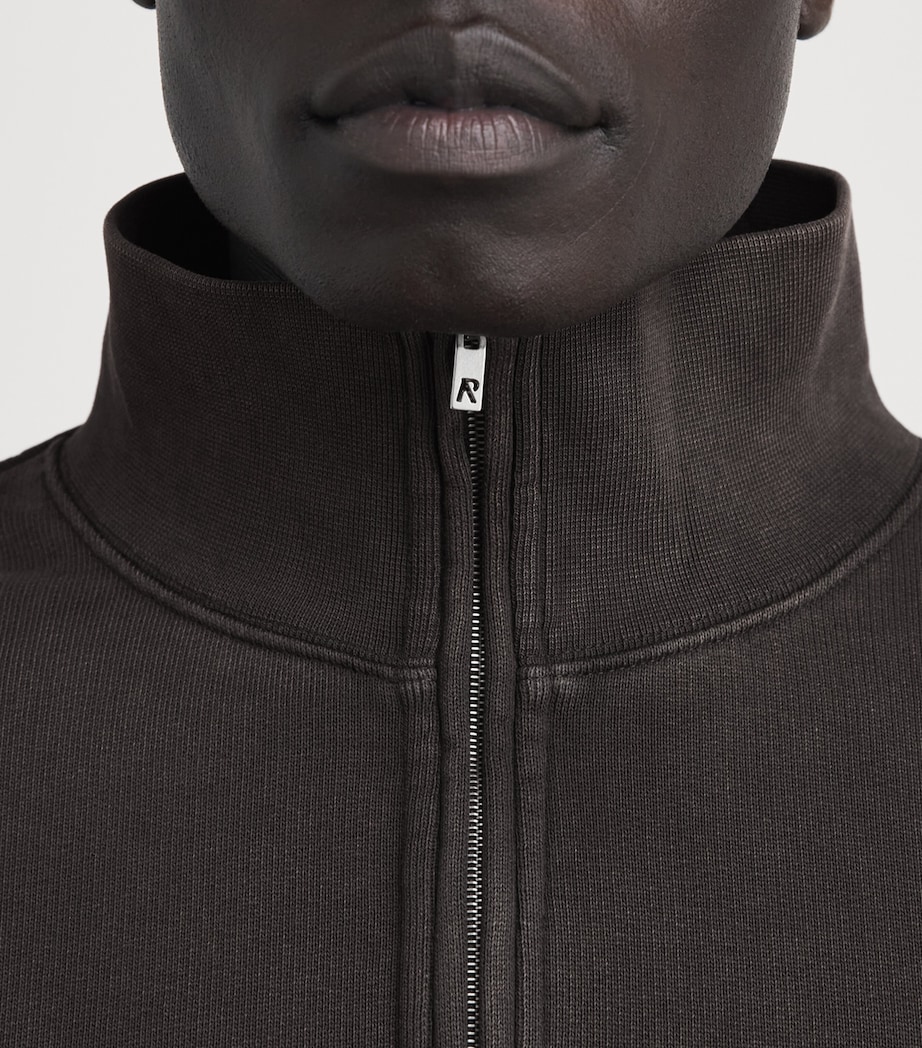 Represent Mens Cotton Initial Quarter-Zip Sweatshirt Coffee Image 3