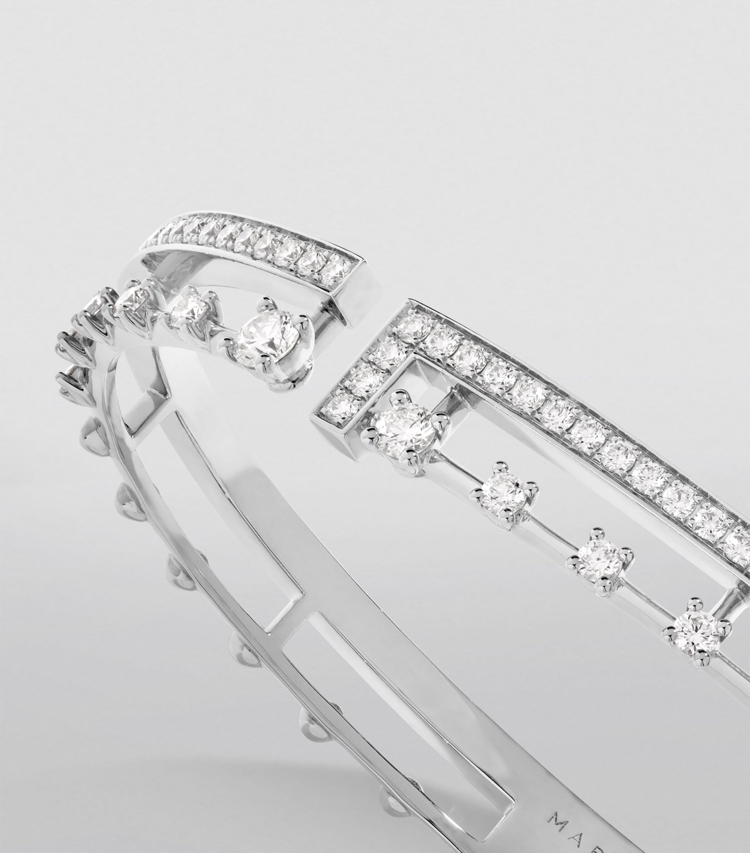 Large White Gold and Diamond Avenues Bangle WHITE GOLD Image 4