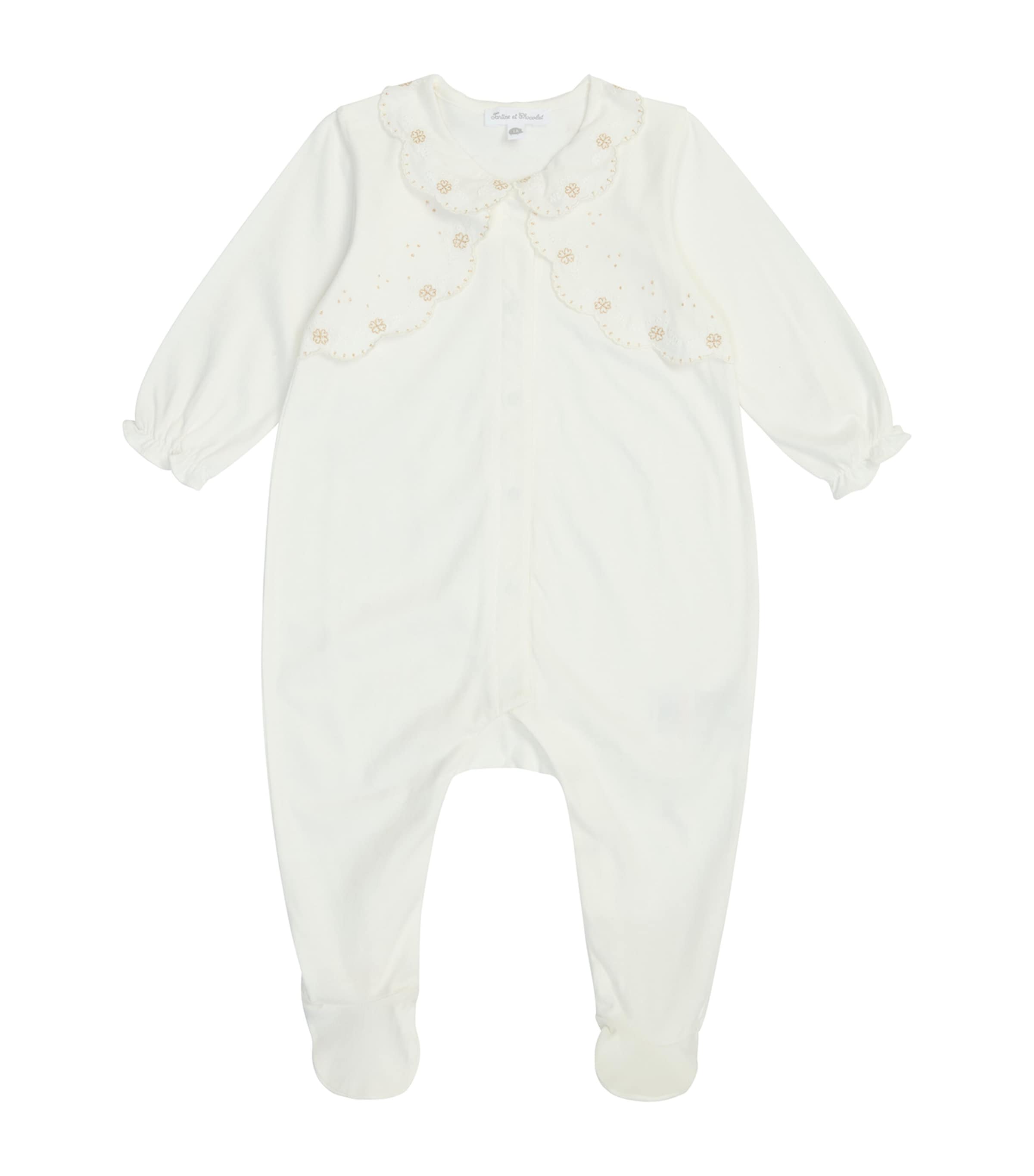 Tartine Et Chocolat Cotton Embroidered All-in-one In White