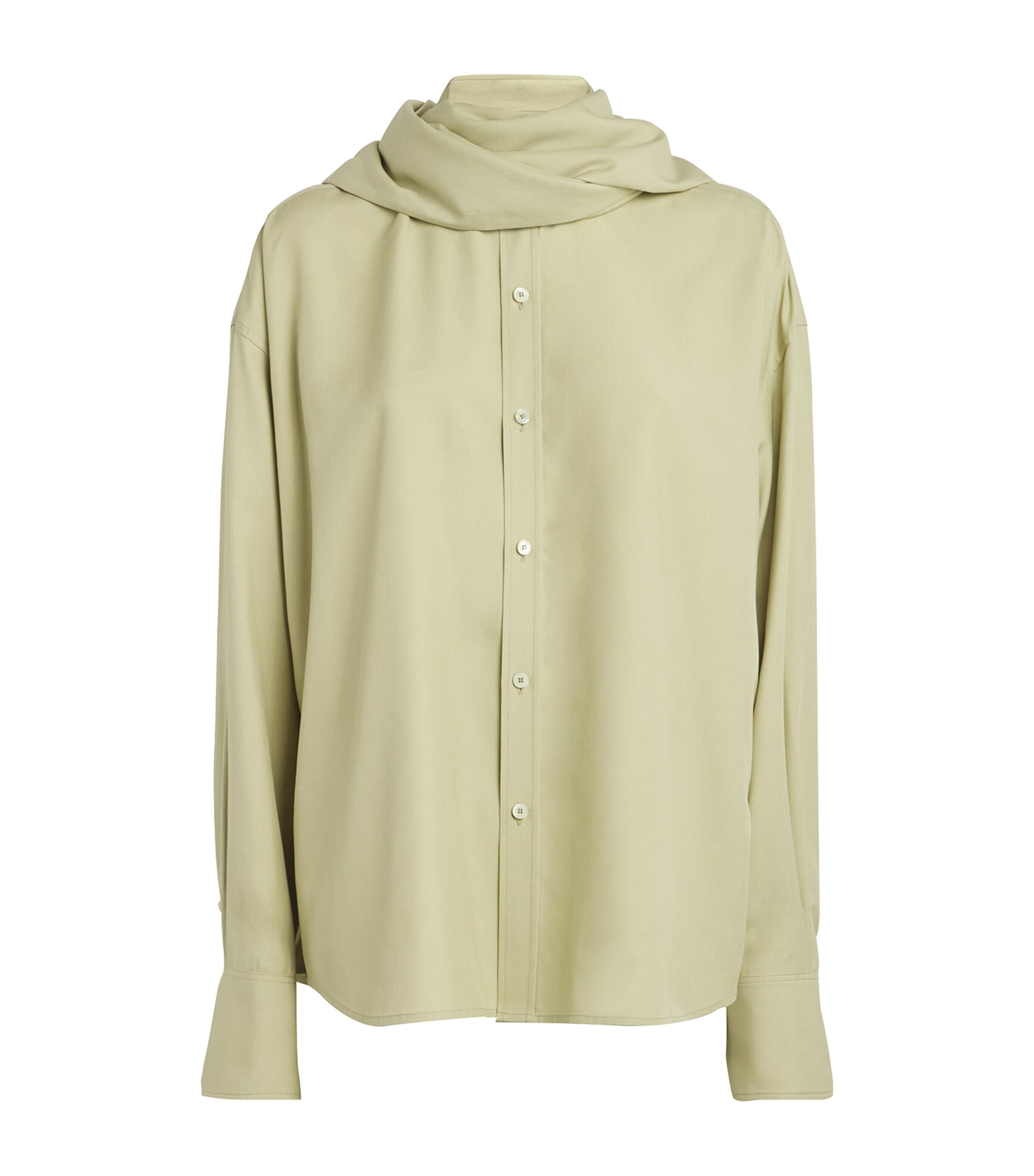 CARVEN SILK SCARF-DETAIL SHIRT