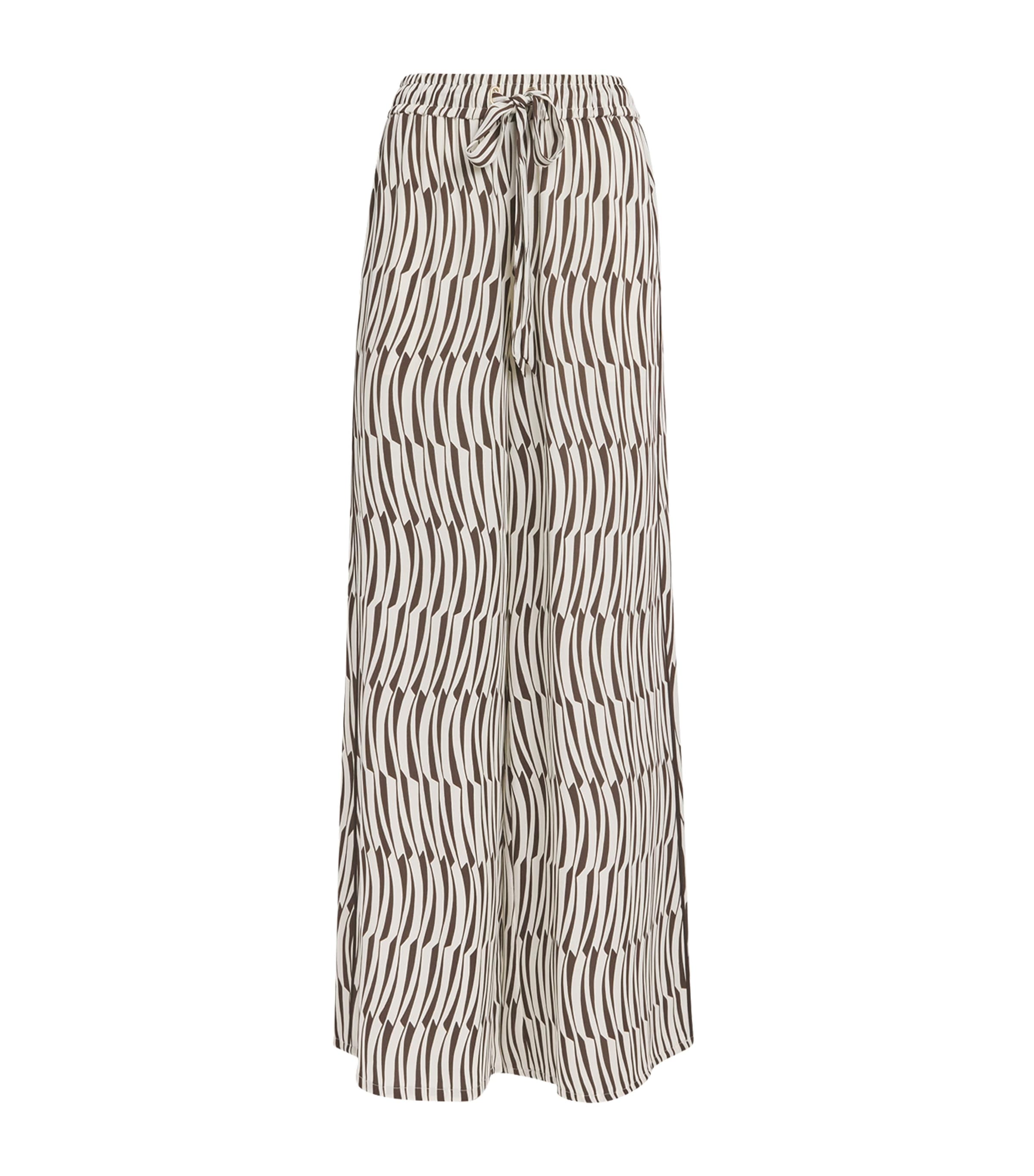 Me+em Silk Linear Keys Print Trousers