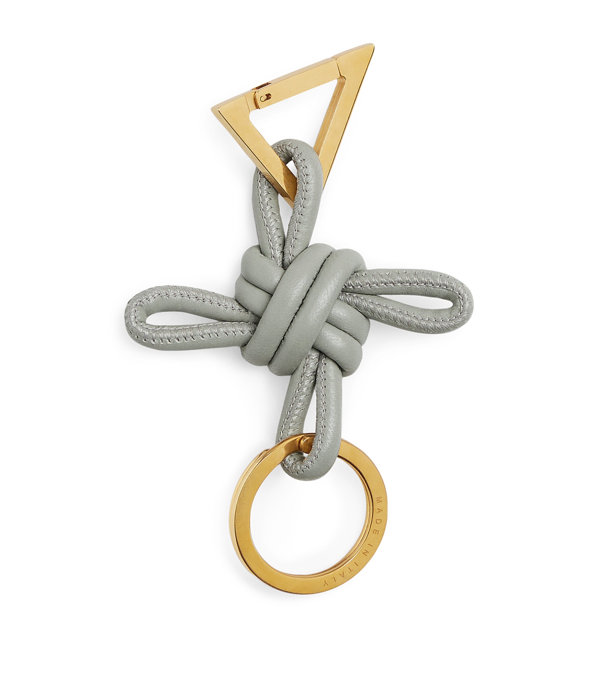 Bottega Veneta Grey Leather Knot Keyring | Harrods US