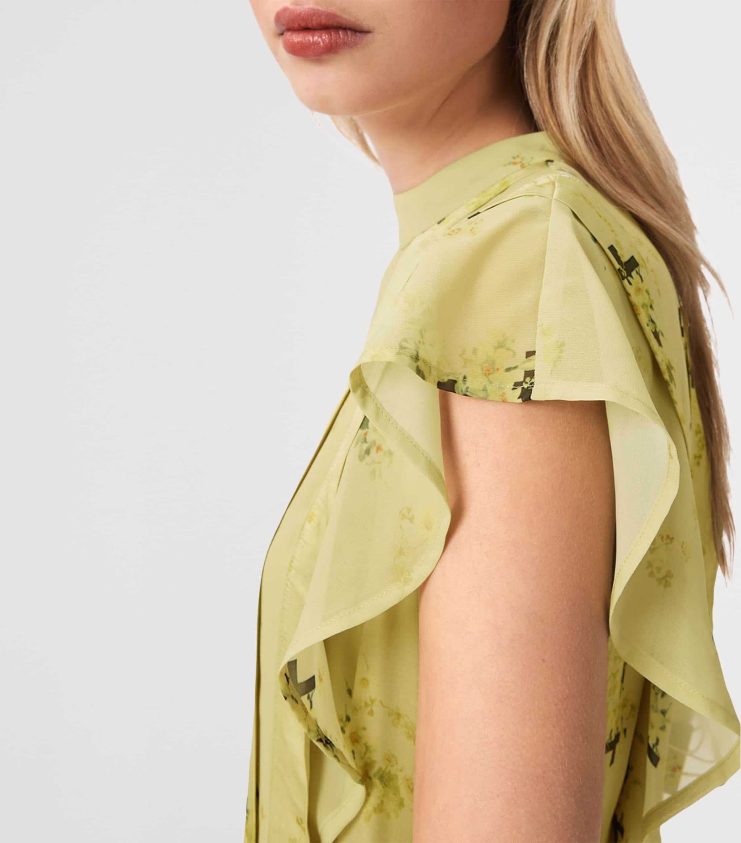 AllSaints Womens Printed Fleur Mini Dress Empoli Yellow Image 5