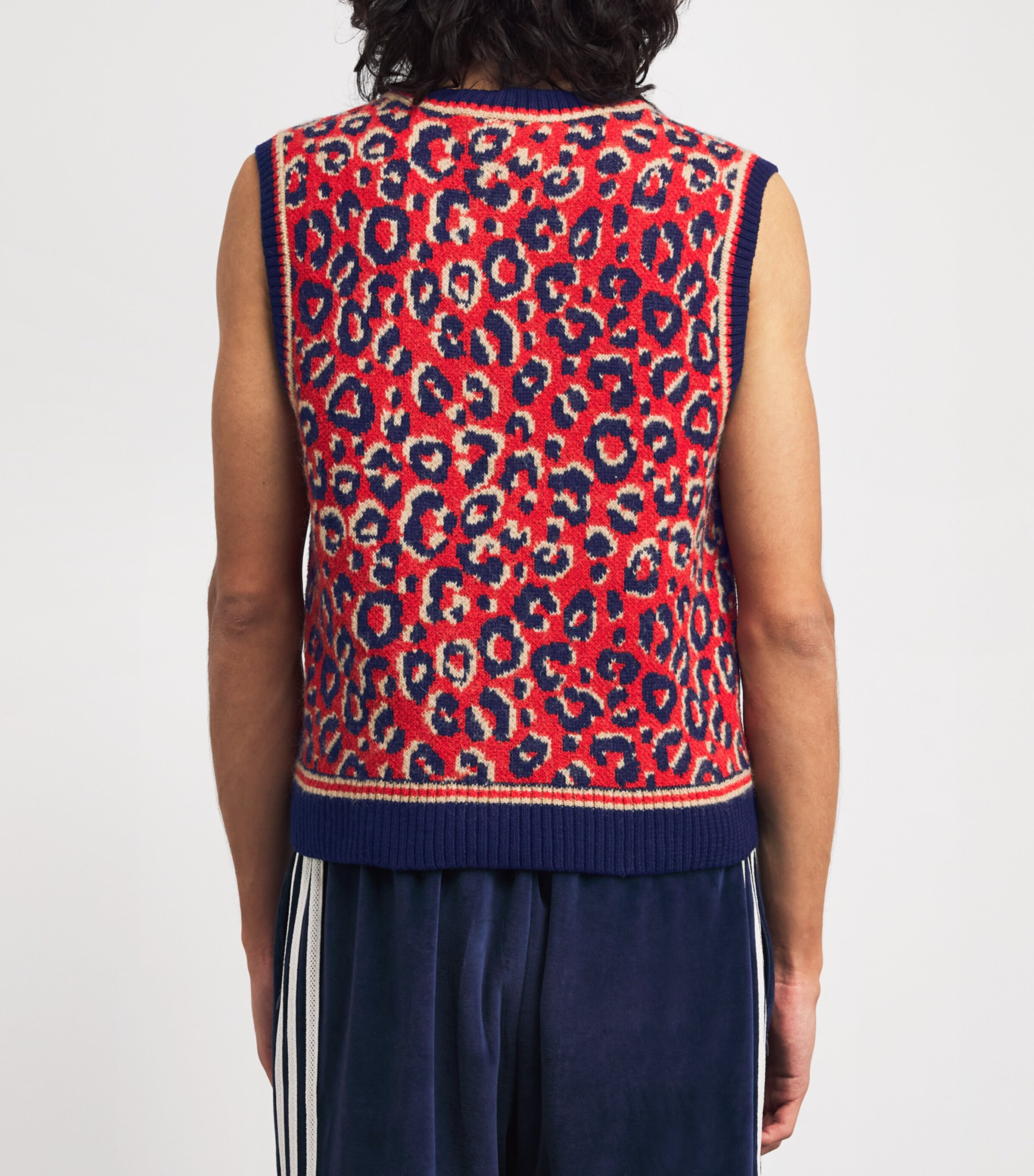 x Wales Bonner Leopard Sweater Vest BLUE Image 4