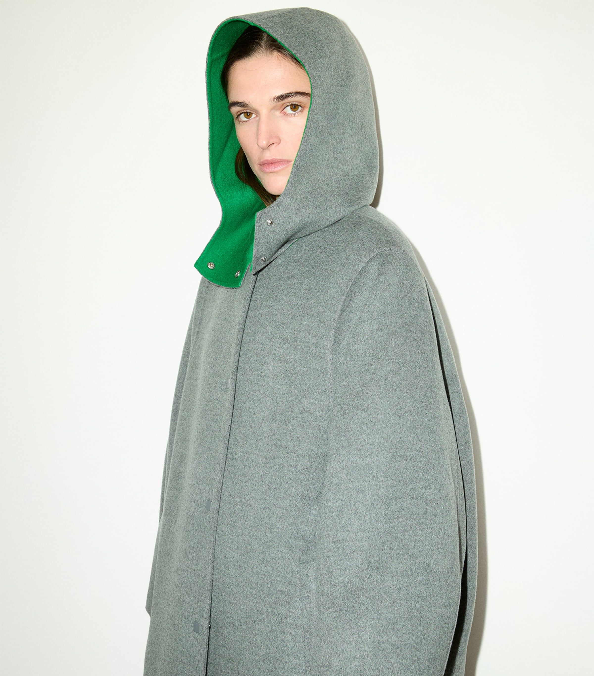 MAX&Co. Womens Virgin Wool Coat Melange Grey Image 4