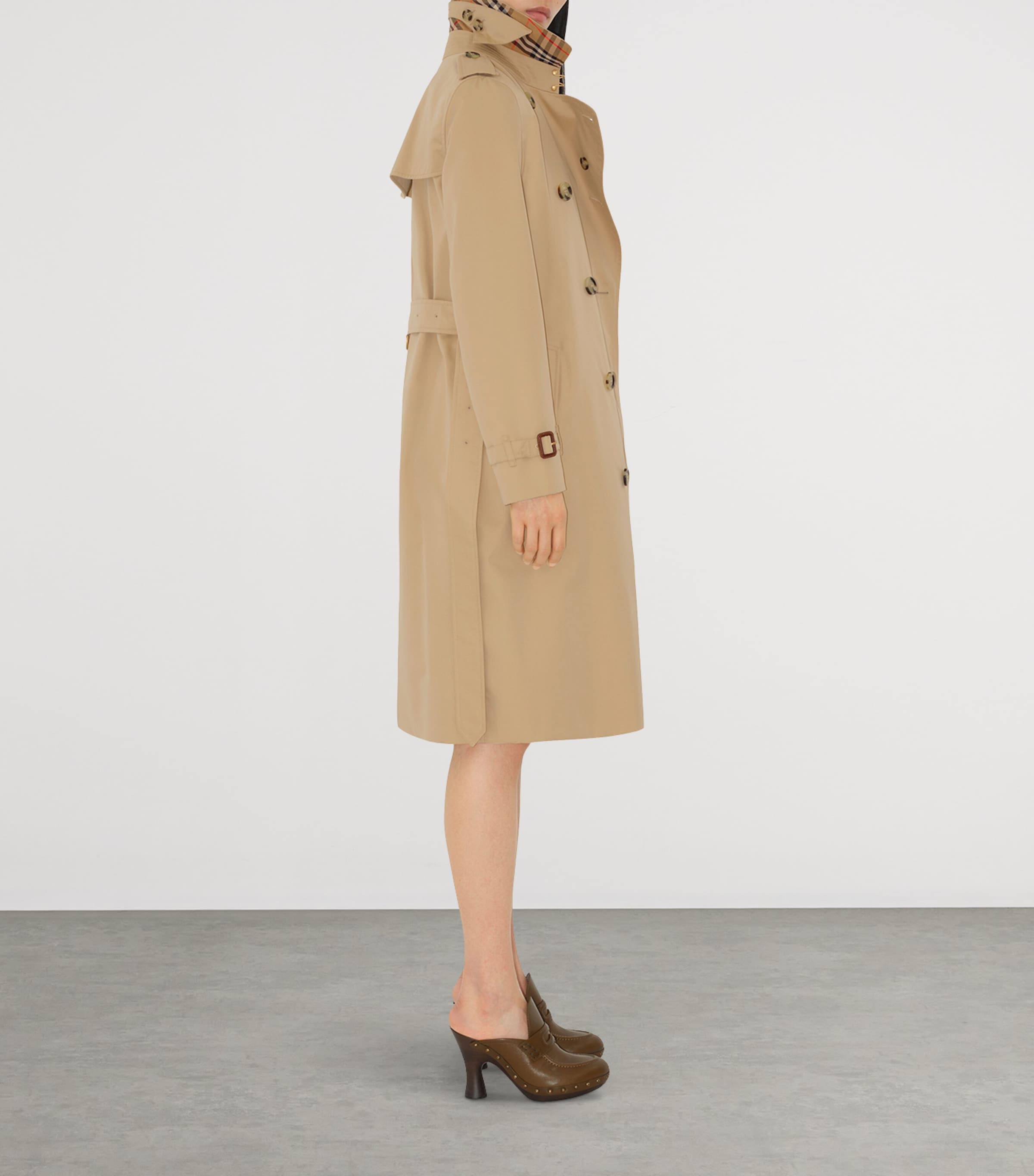 Gabardine Long Kensington Heritage Trench Coat HONEY Image 3