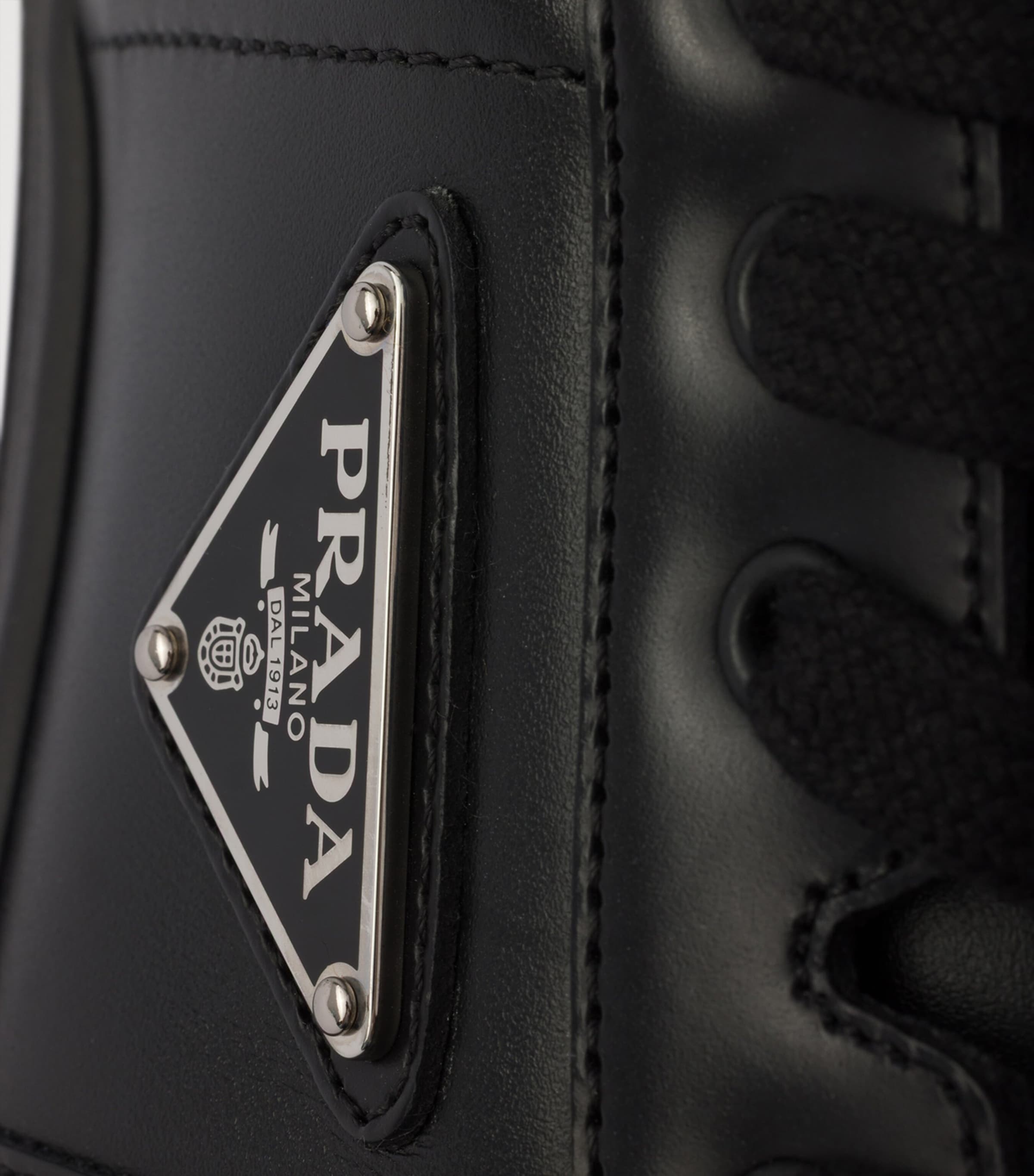 Prada Leather Downtown Sneakers Black Image 6