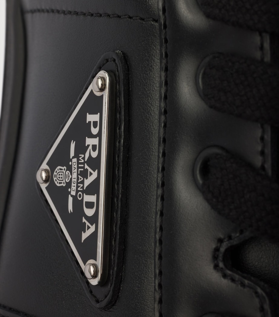 Prada Leather Downtown Sneakers Black Image 6