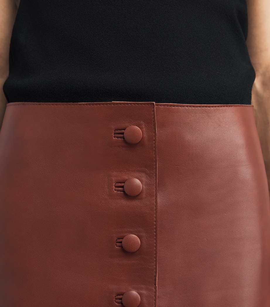 Maha Leather Mini Skirt WHISKEY Image 6