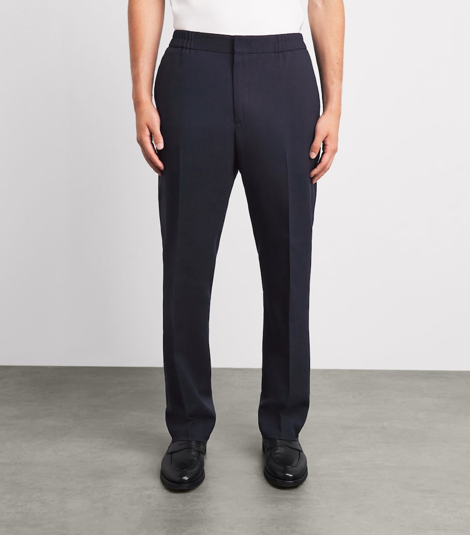 Paul Smith Mens Wool Hopsack Trousers Dark Navy Image 4