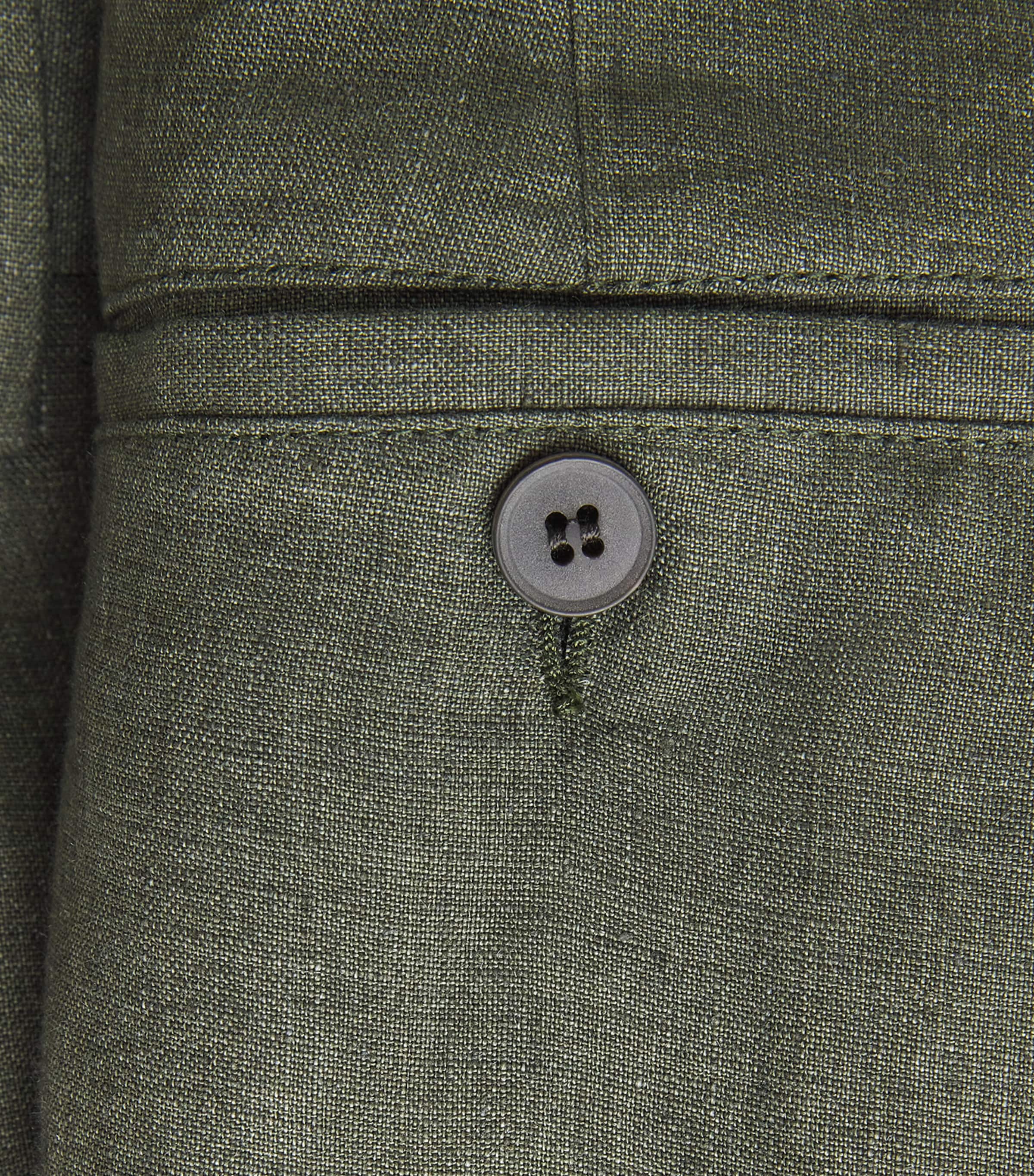 Linen Pleated Trousers GNGC-HUNTER GREEN Image 5