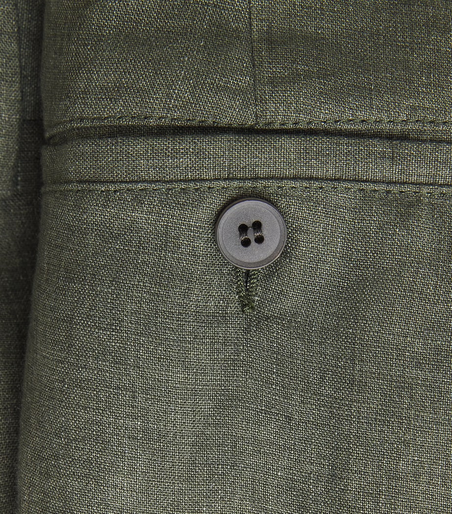 Linen Pleated Trousers GNGC-HUNTER GREEN Image 5