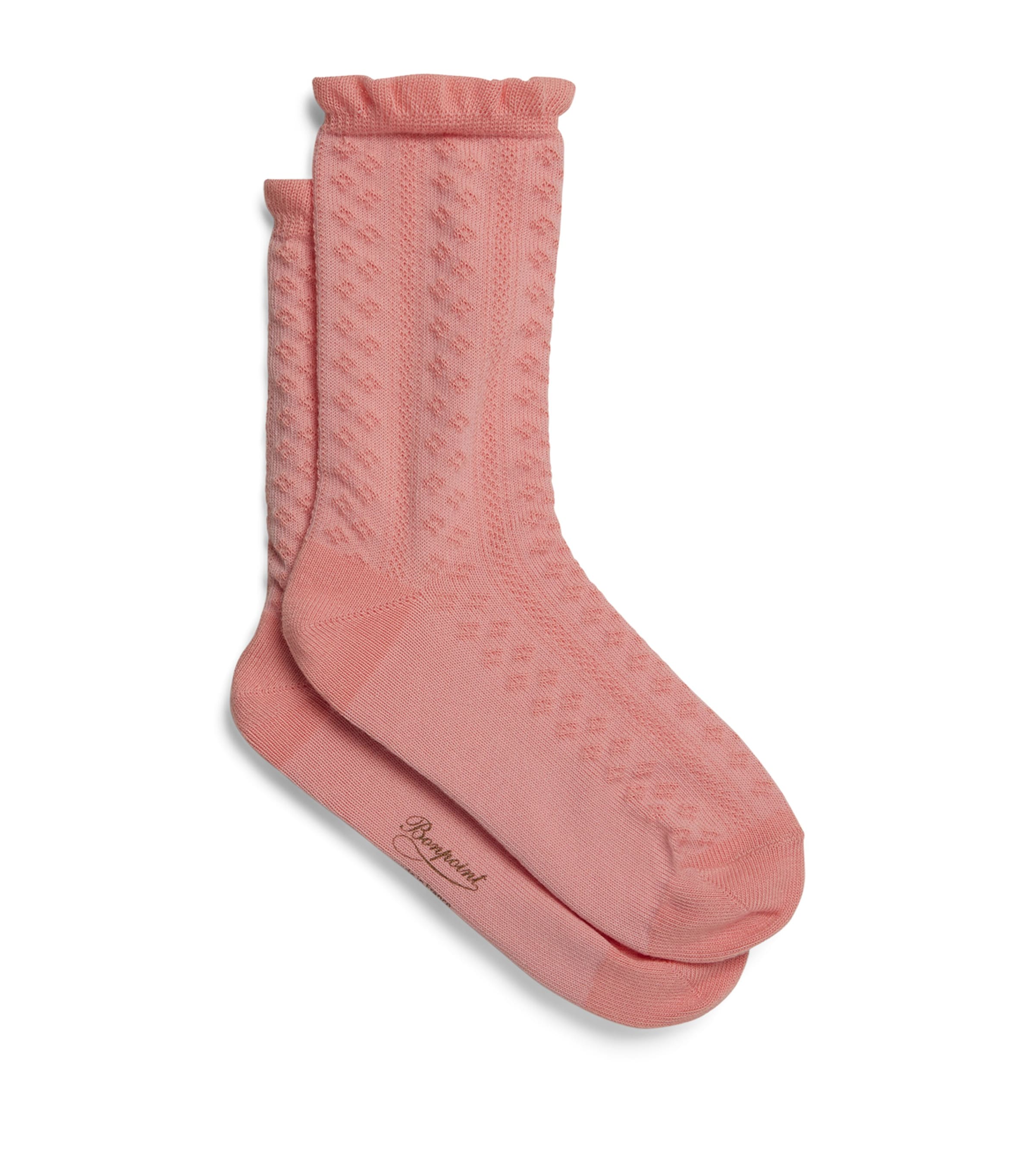 Bonpoint Cotton-Blend Ribbed Socks Rose Bonbon Image 1