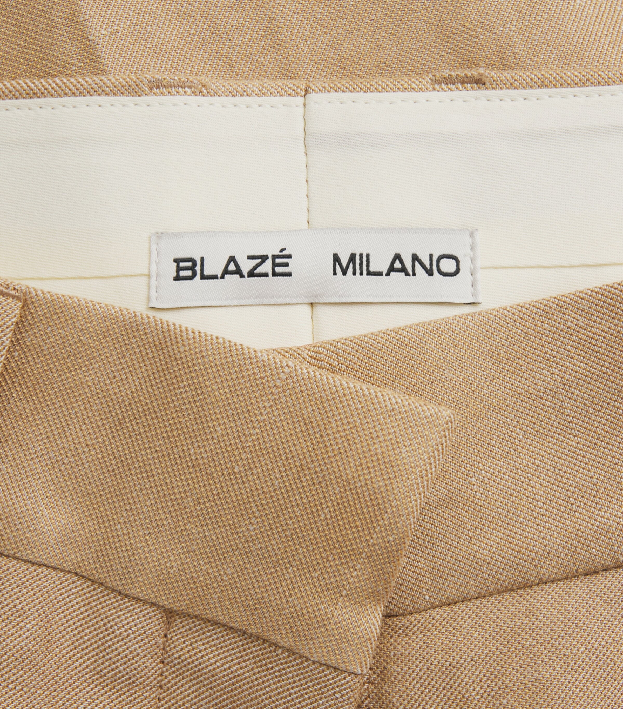 Blazé Milano Womens Renegade Fox Straight Tailored Trousers Sand Image 6