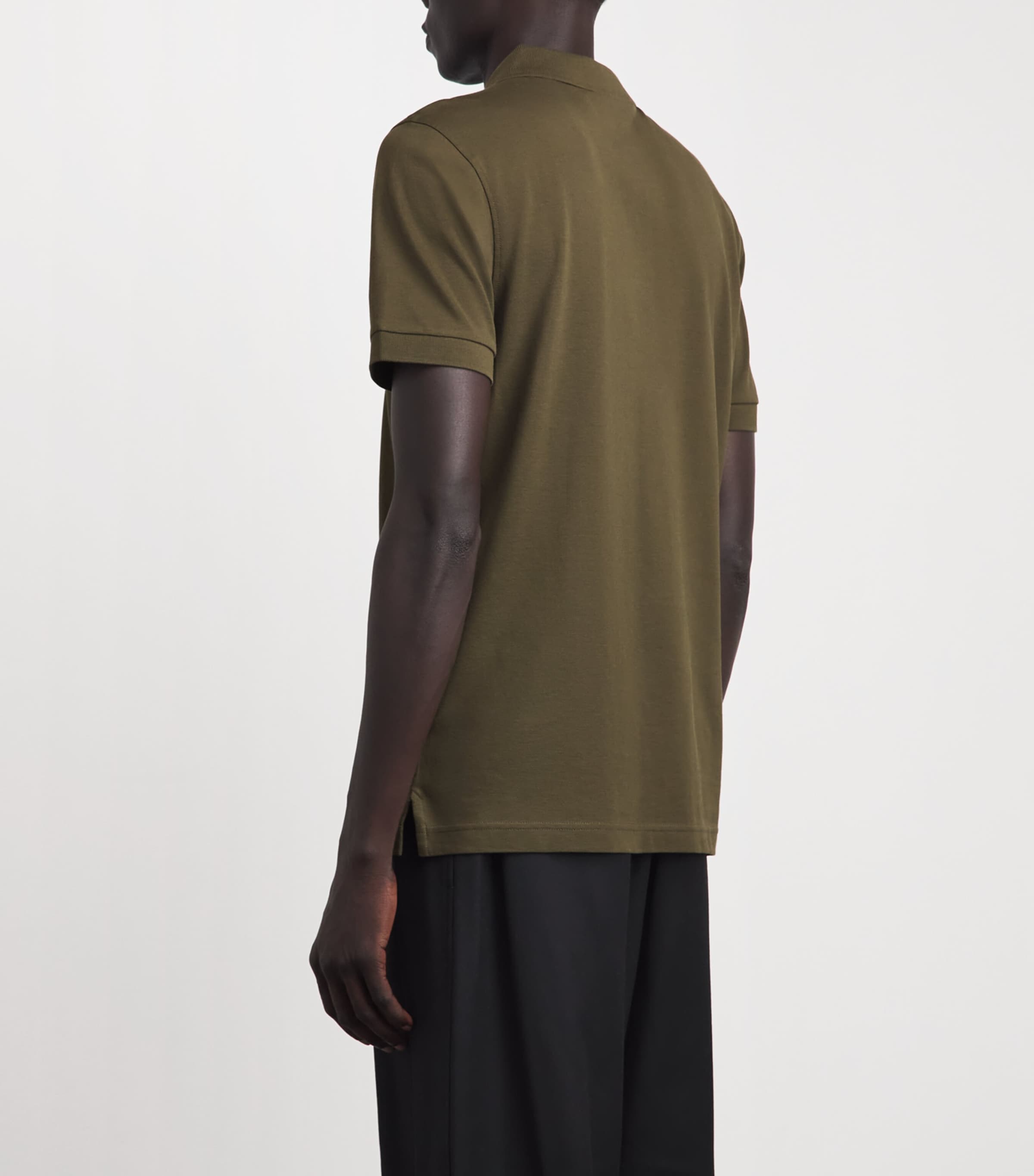 Sunspel Mens Supima Cotton Polo Shirt Loden Green Image 5