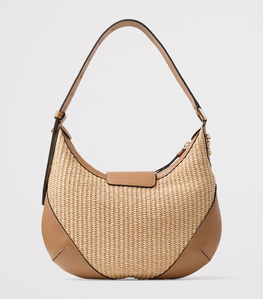 Jimmy Choo Small Raffia Bar Shoulder Bag Natural/toffee/shiny Image 4