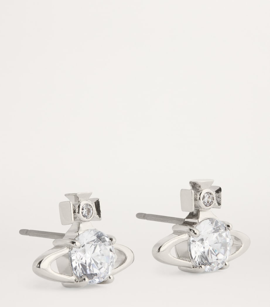 Embellished Reina Stud Earrings SS22-PLATINUM CZ Image 3