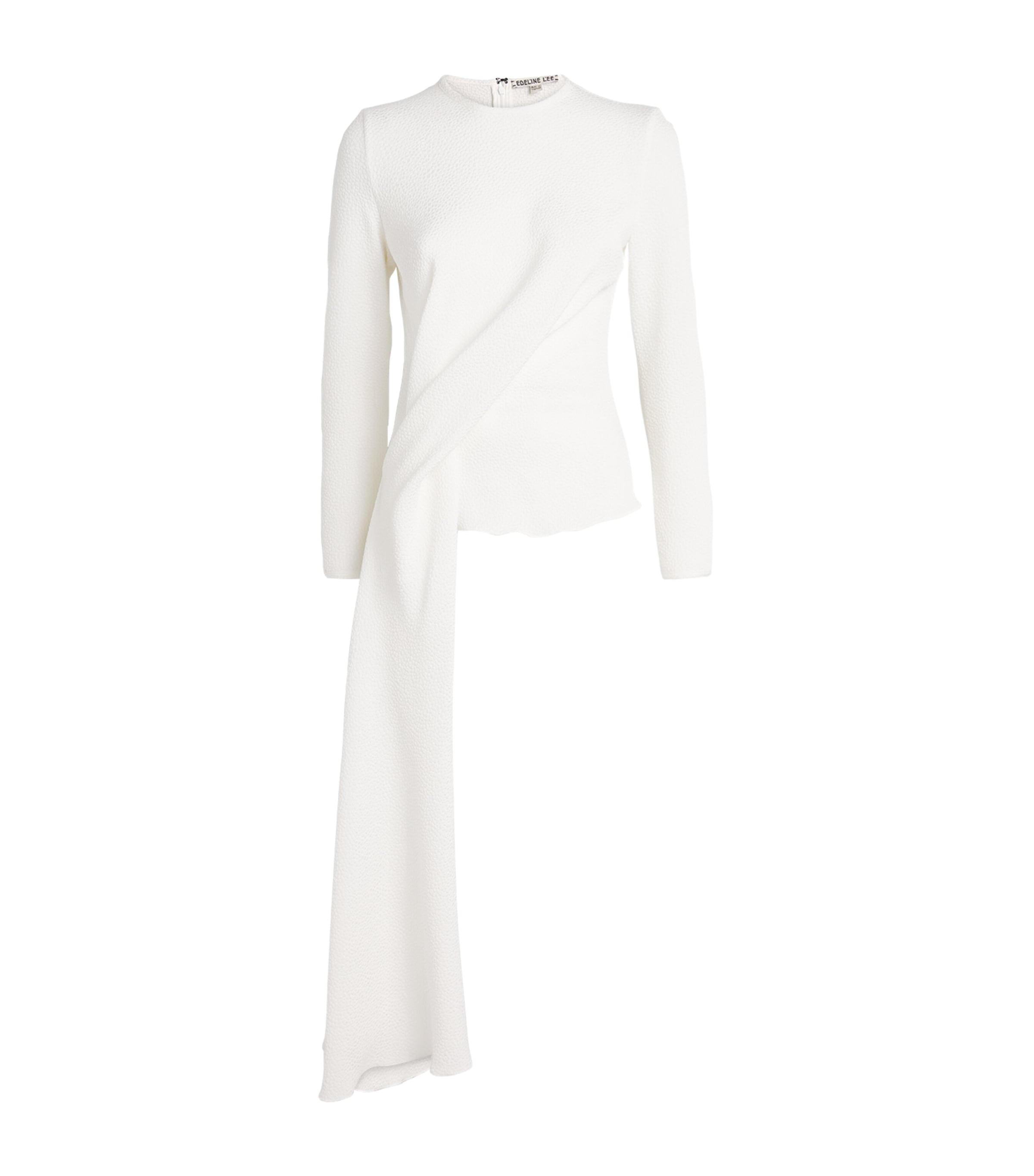 Edeline Lee Textured Draped Fleche Top In White
