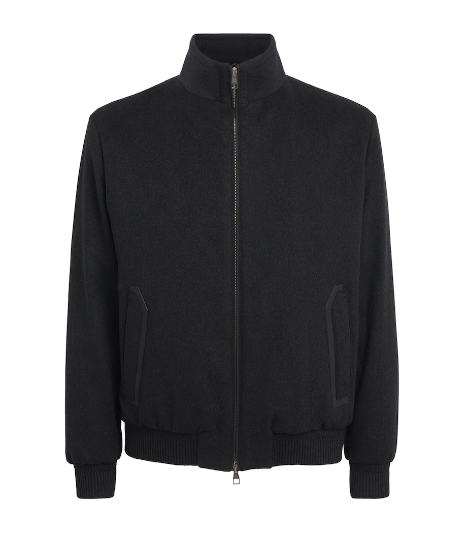 Brett Johnson Mens Cashmere Blouson Jacket Noir Image 1