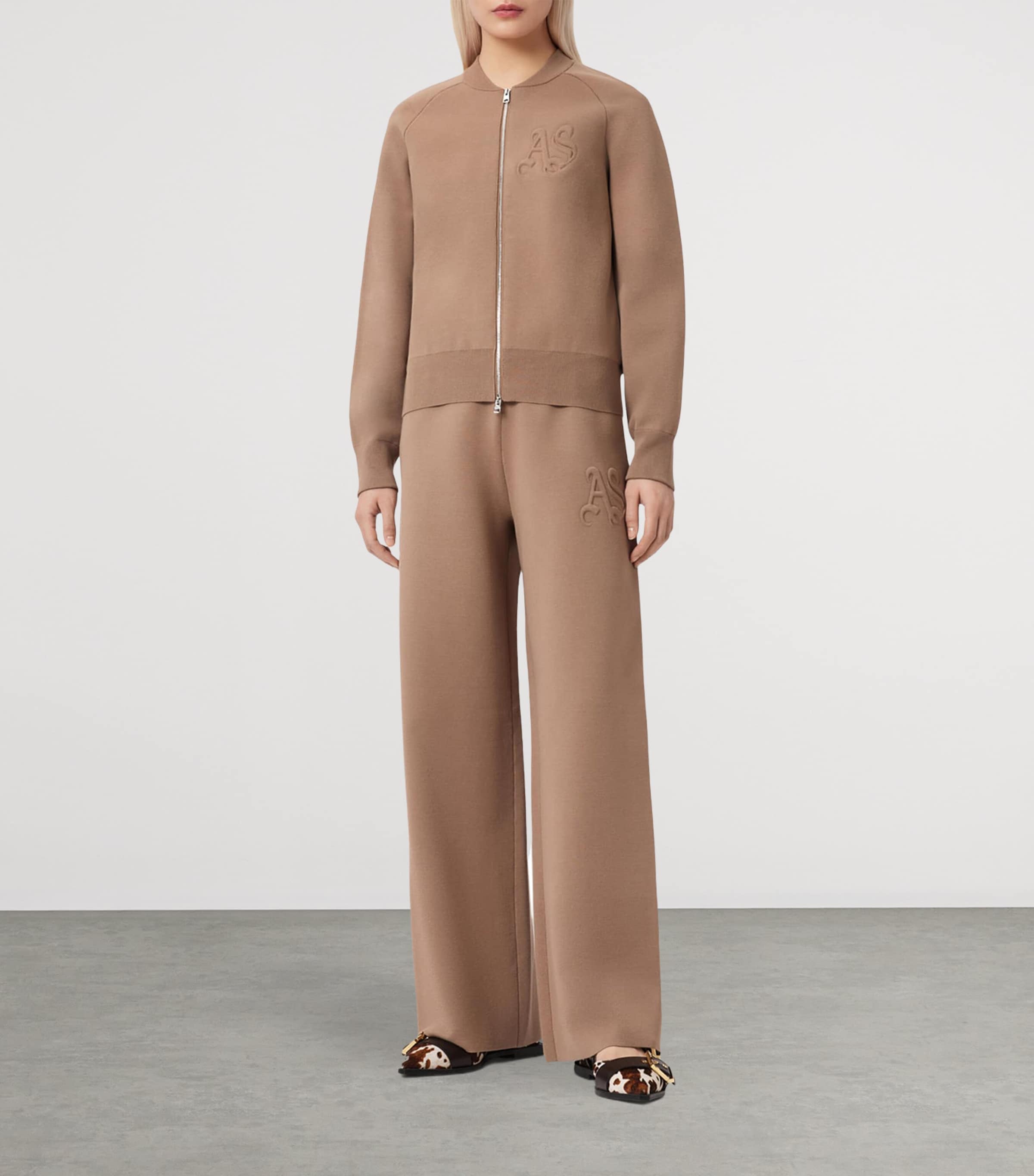 AllSaints Womens Sonny Straight Sweatpants Pine Bark Brown Image 2
