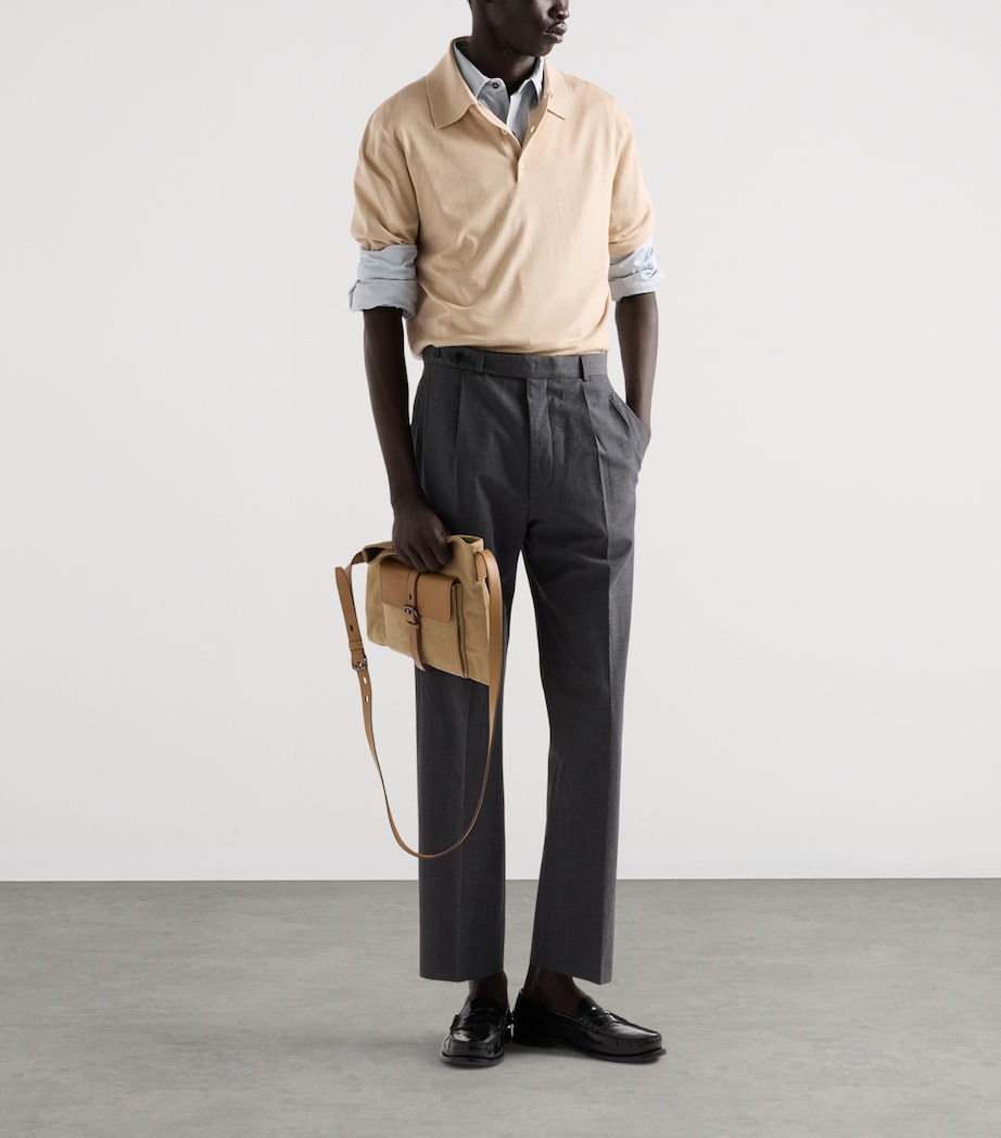 Prada Mens Cotton Logo Shirt Grey Image 2
