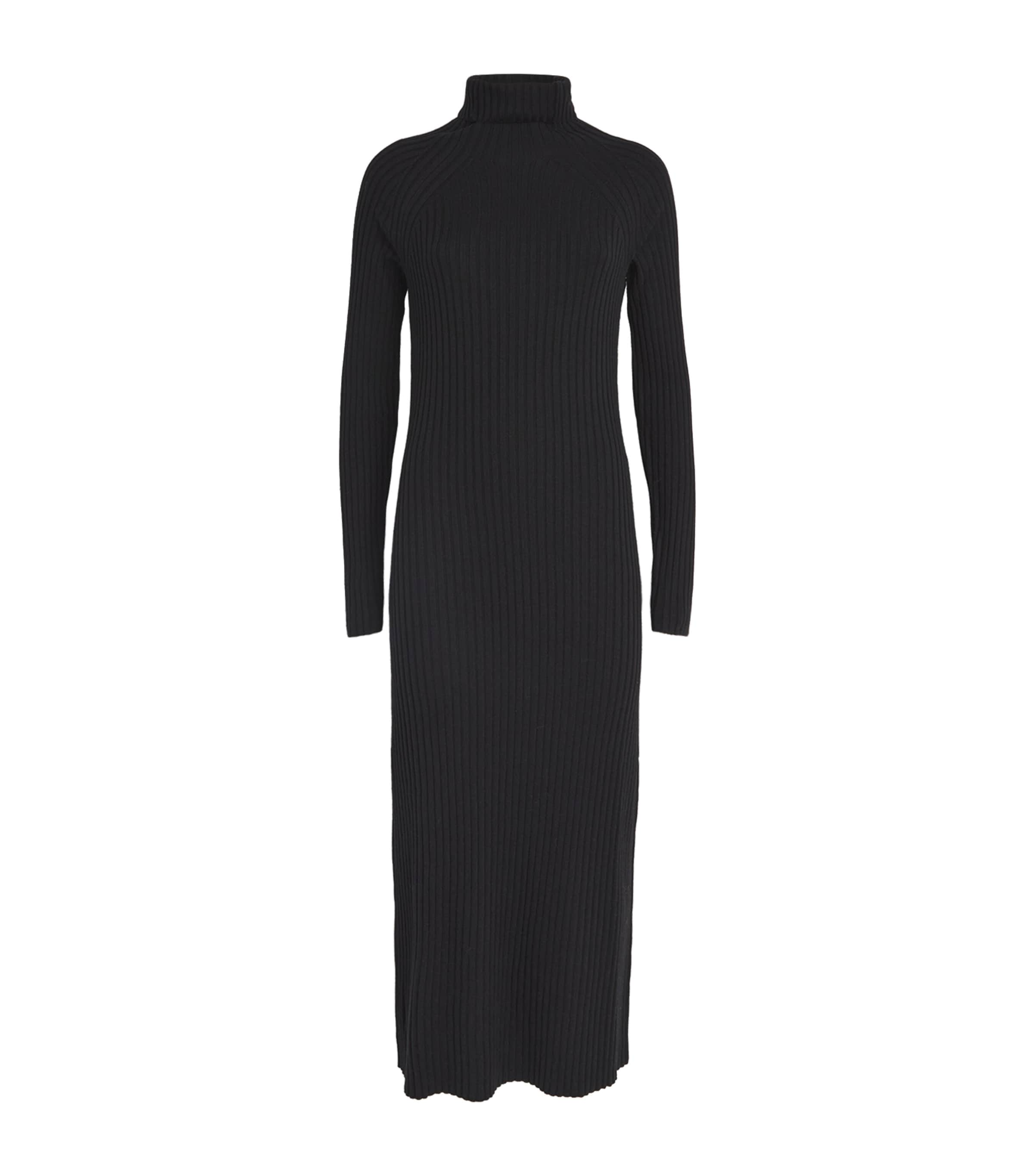 Shop Joseph Merino Wool-silk Midi Dress In Black