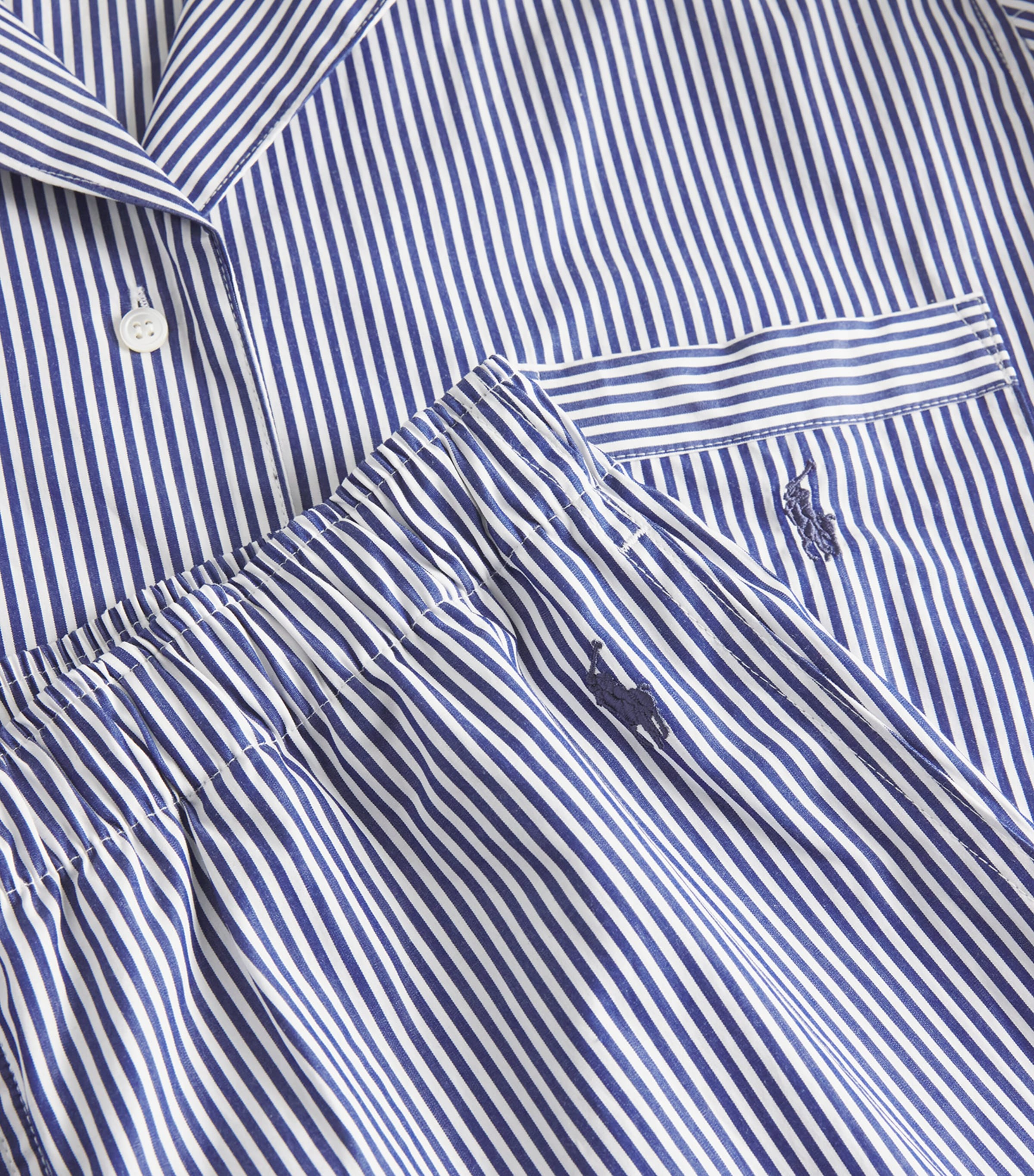 Cotton Stripe Pyjama Set WHITE CLOUD/BEA Image 5