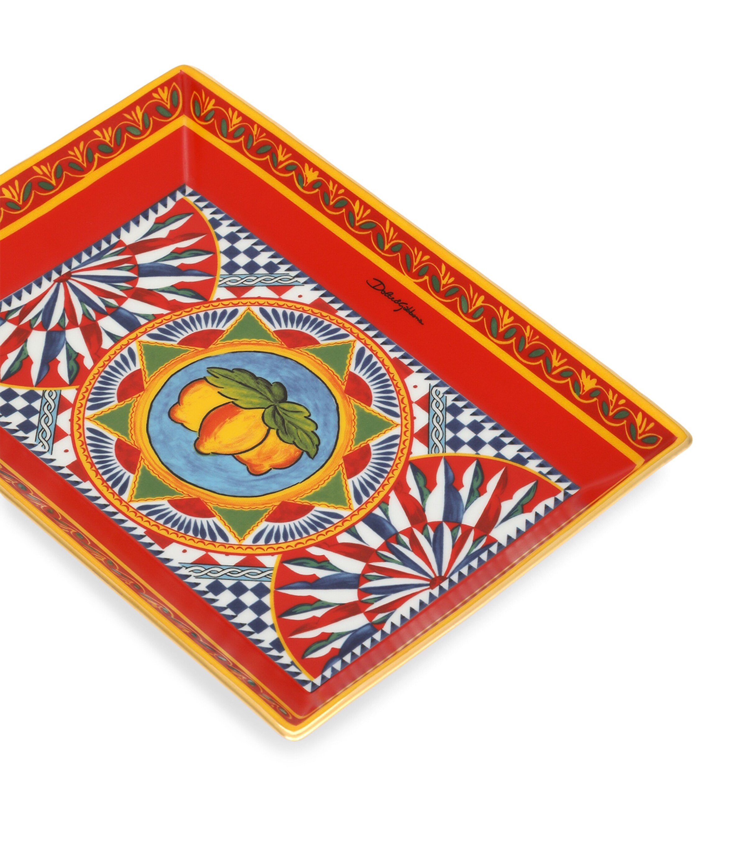 Dolce&Gabbana Casa Porcelain Carretto Trinket Tray Limoni F.do Az Image 2