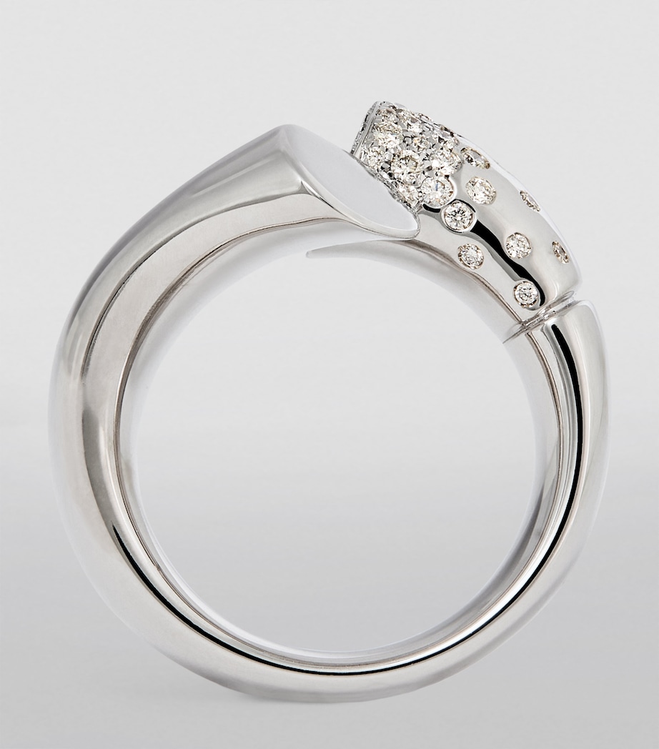 White Gold and Pavé Diamond Oera Ring WHITE GOLD Image 2