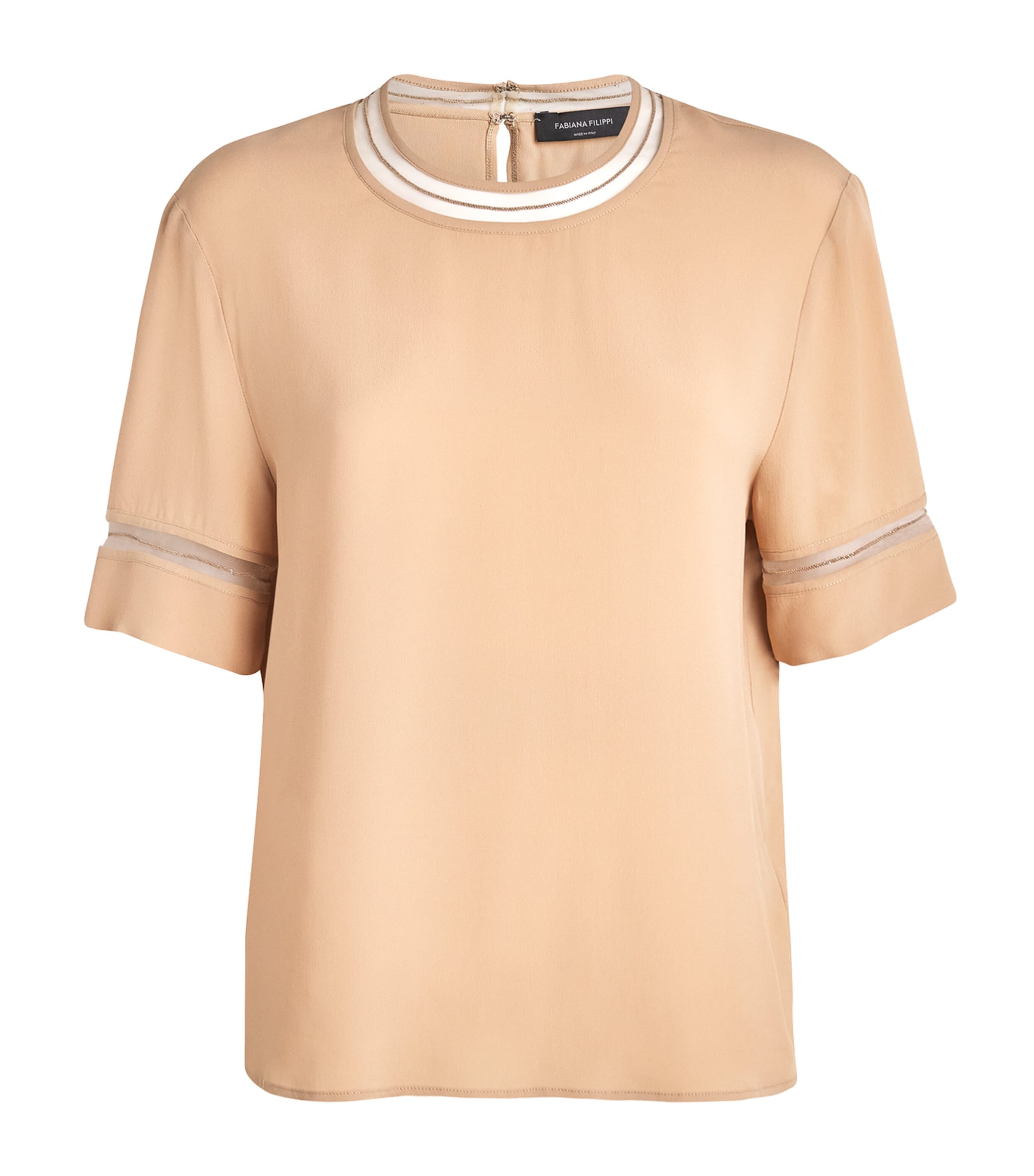 Fabiana Filippi Womens Embellished Crepe Blouse Acero Image 1