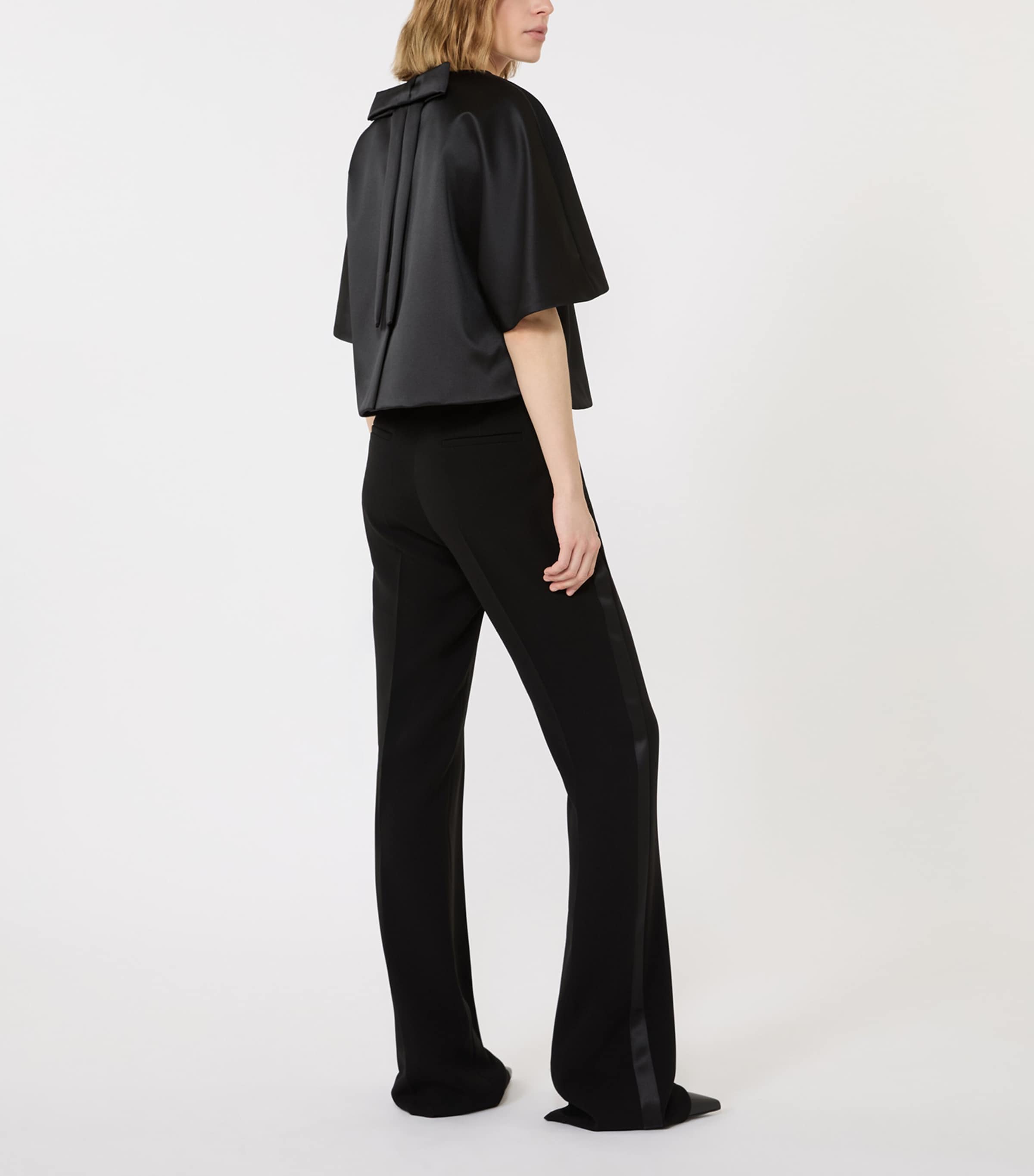 Max Mara Womens Satin Cape-Style Top Black Image 5