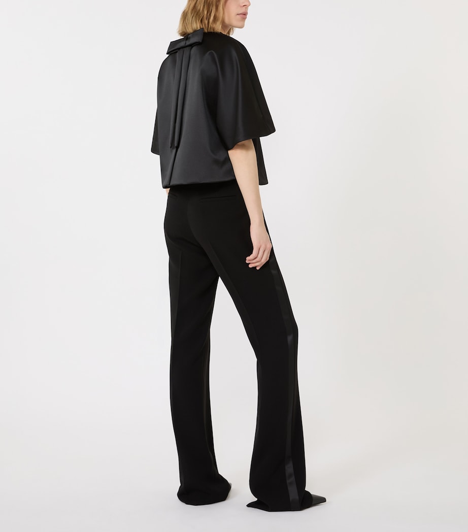 Max Mara Womens Satin Cape-Style Top Black Image 5