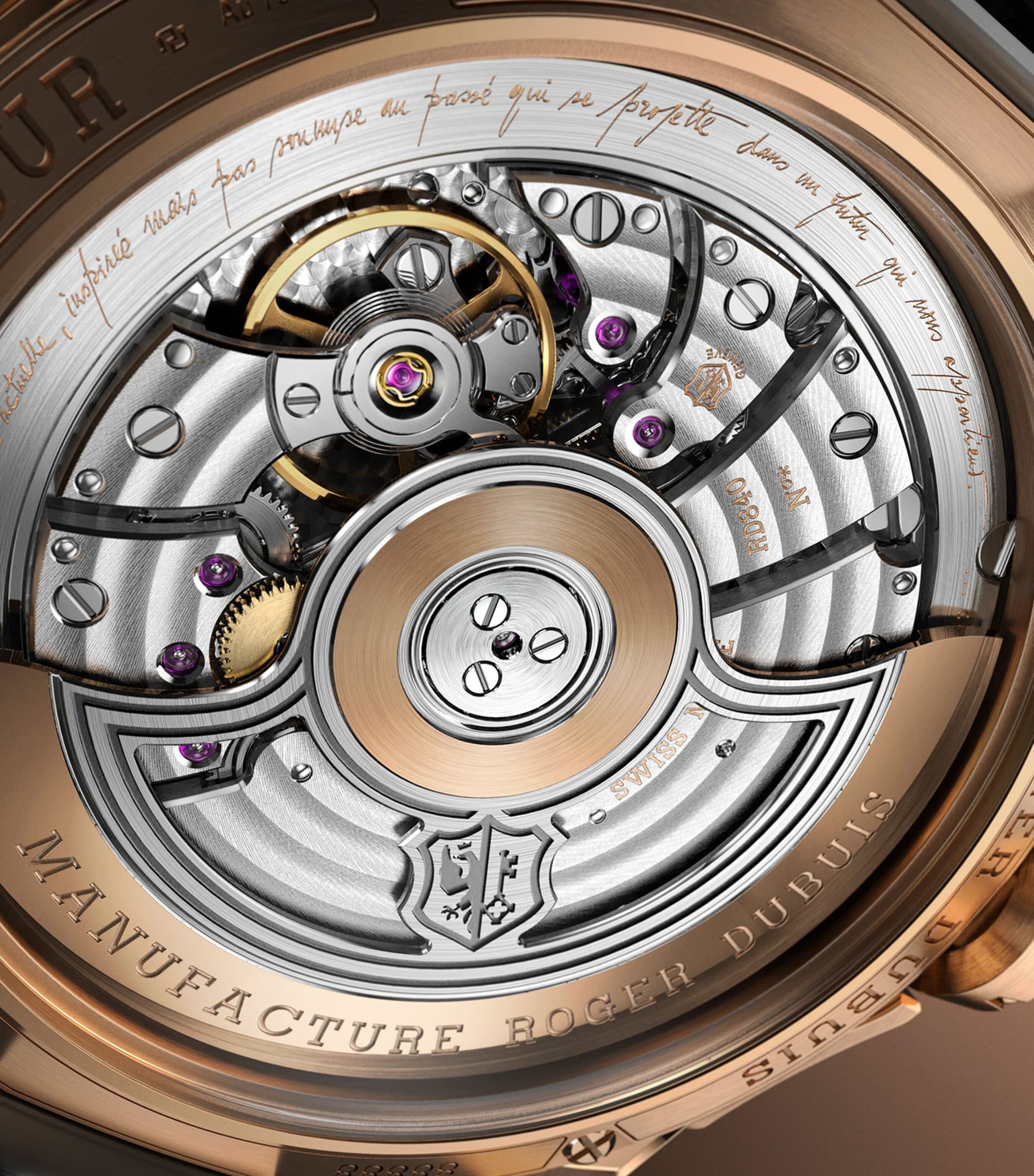 Pink Gold Excalibur Biretrograde Calendar Watch 40mm SILVER Image 7