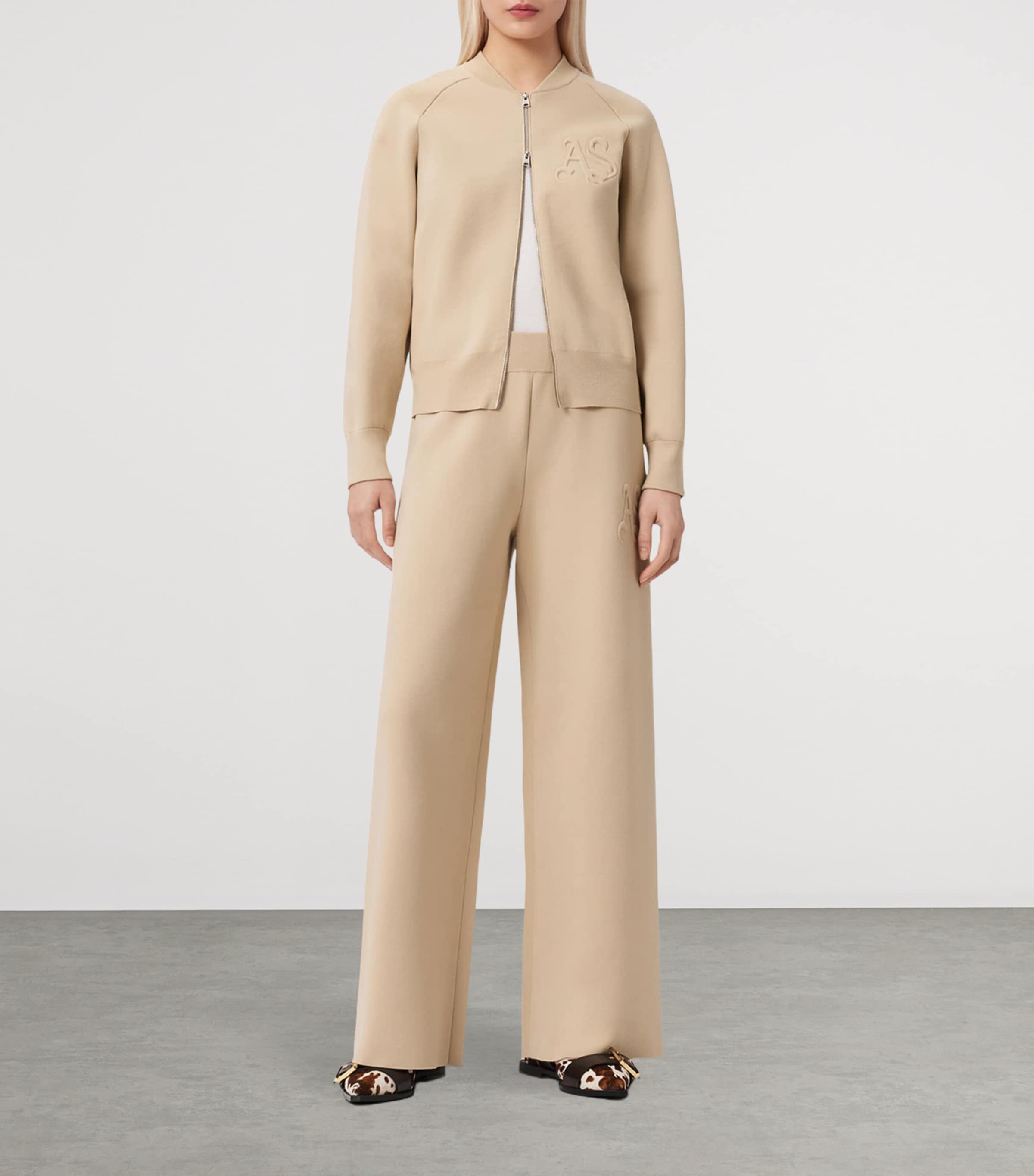 Knitted Sonny Bomber Jacket PEBBLE WHITE Image 6